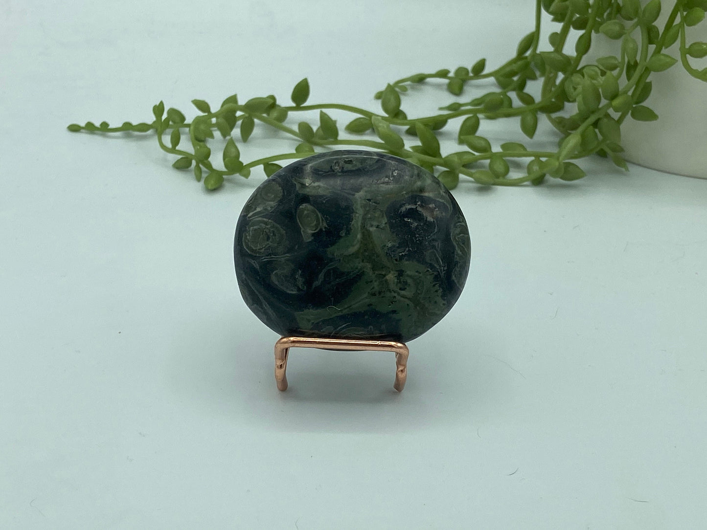 Kambaba Jasper Palm Stone (H) Crystal Worry Stone, Jasper Crystal, Healing Crystals, Green Stromatolite