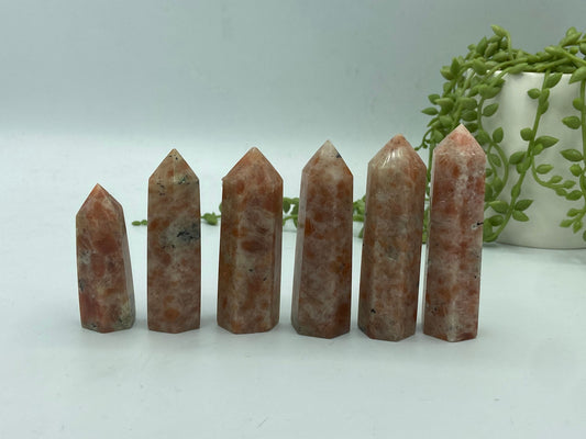 Beautiful natural Sunstone towers, Heliolite, Aventurescent Feldspar, pick your favourite, Golden Sunstone,