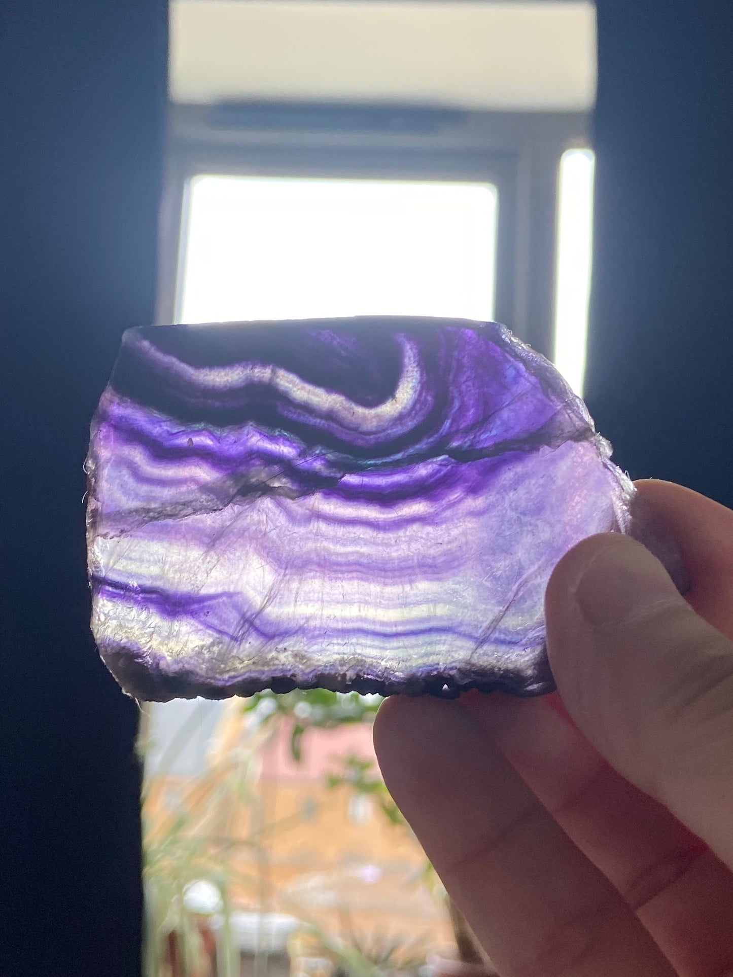 Fluorite slab/slices (F) Natural Rainbow Fluorite Slice, Crystal collection,crystal specimen, Rainbow Fluorite Slice, crystal Slice