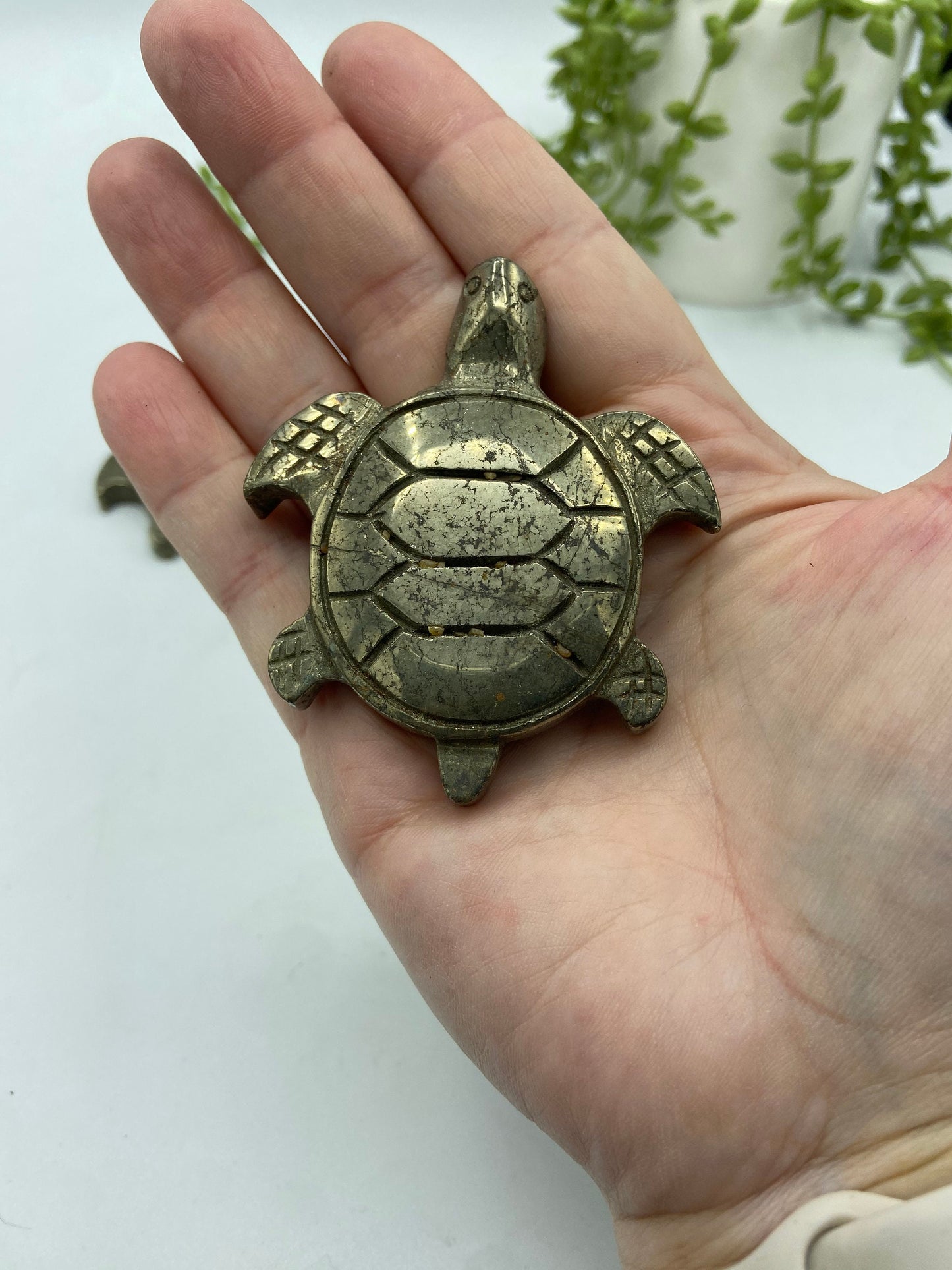 Large Pyrite turtle/tortoise, pyrite carving. Crystal animal carving, Fool’s gold, gemstone carvings