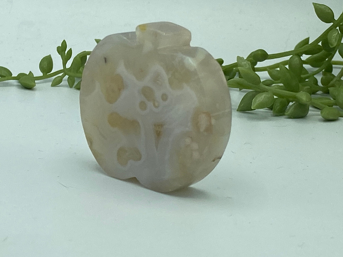 Gorgeous flower agate apple, flower agate apple, flower agate crystal, agate crystal, crystal apple carving, gemstone apple carving