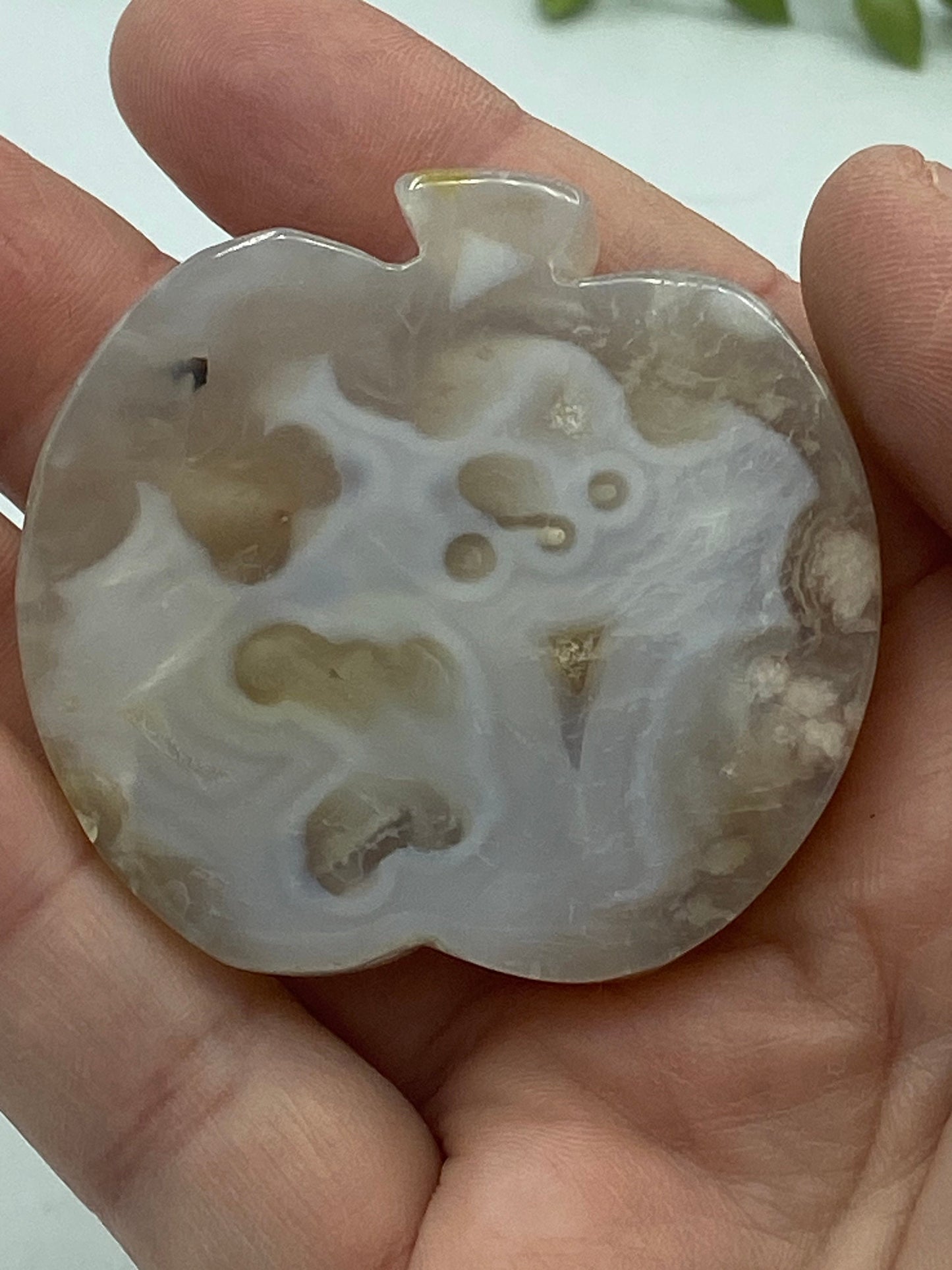 Gorgeous flower agate apple, flower agate apple, flower agate crystal, agate crystal, crystal apple carving, gemstone apple carving