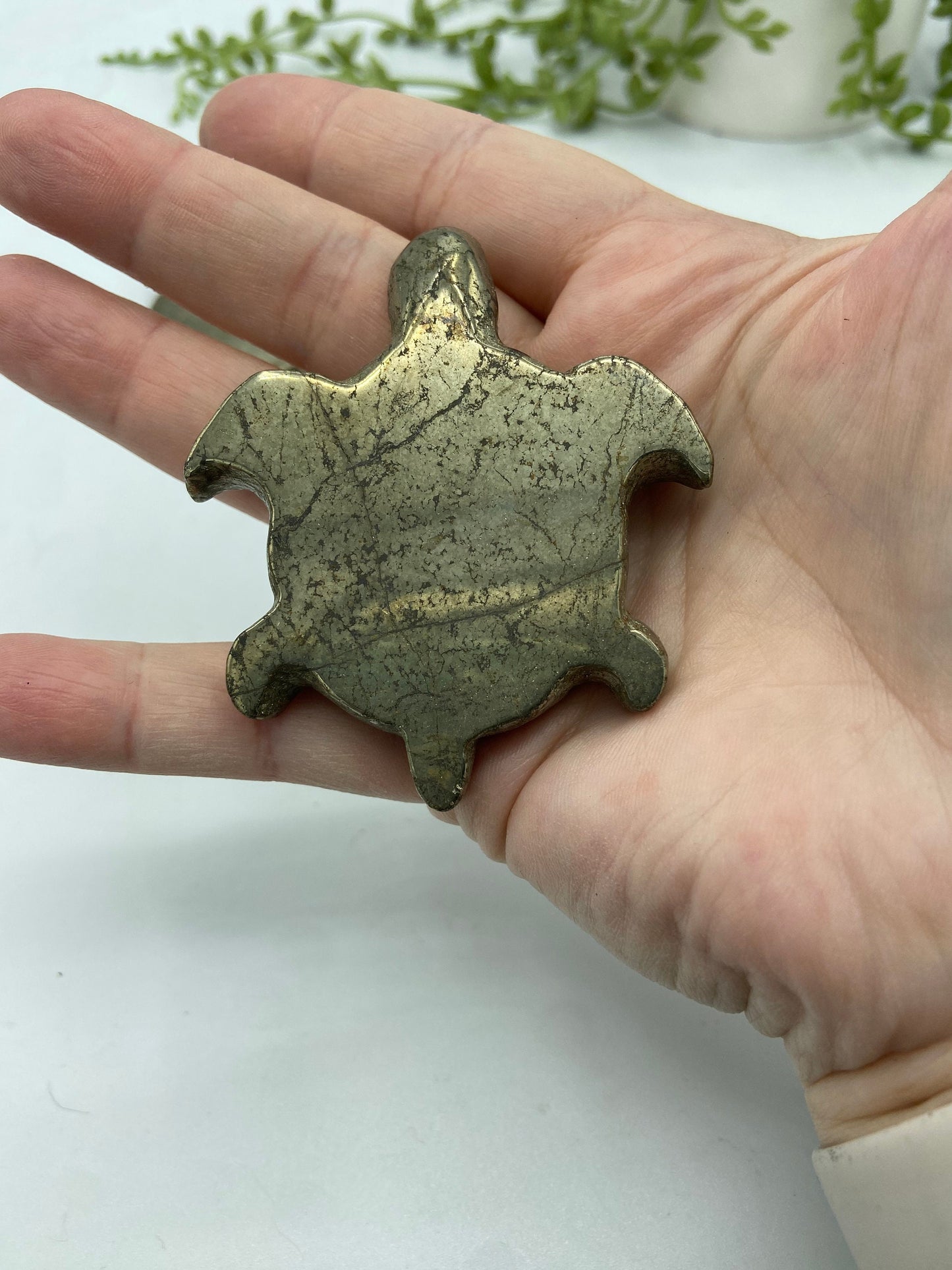 Large Pyrite turtle/tortoise, pyrite carving. Crystal animal carving, Fool’s gold, gemstone carvings