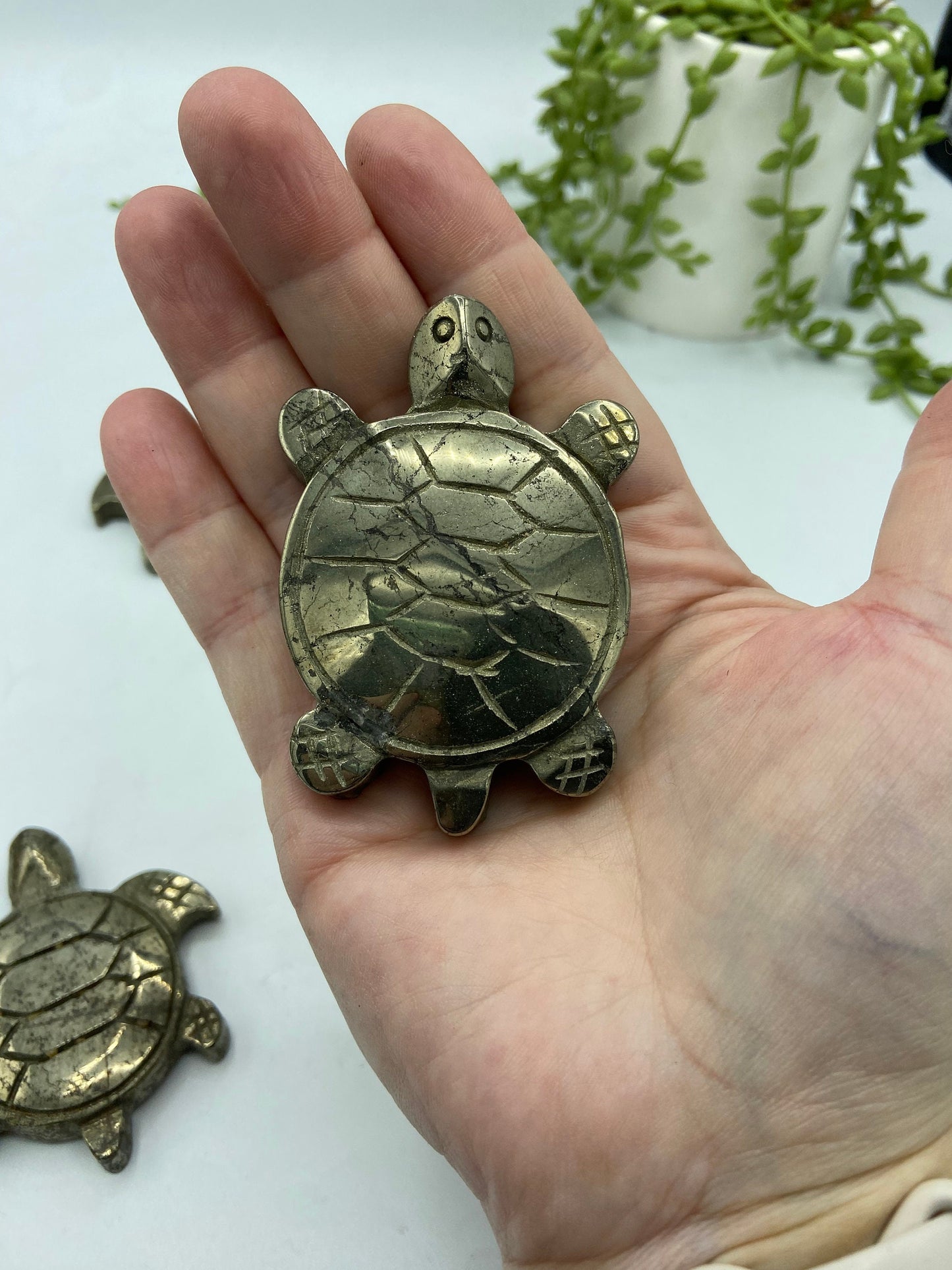 Large Pyrite turtle/tortoise, pyrite carving. Crystal animal carving, Fool’s gold, gemstone carvings