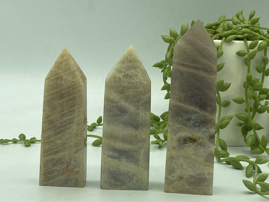 Large Beautiful Quality Blue Flash White Moonstone Tower - Polished Belomorite Anti Anxiety Obelisk, Altar Supplies & Decor