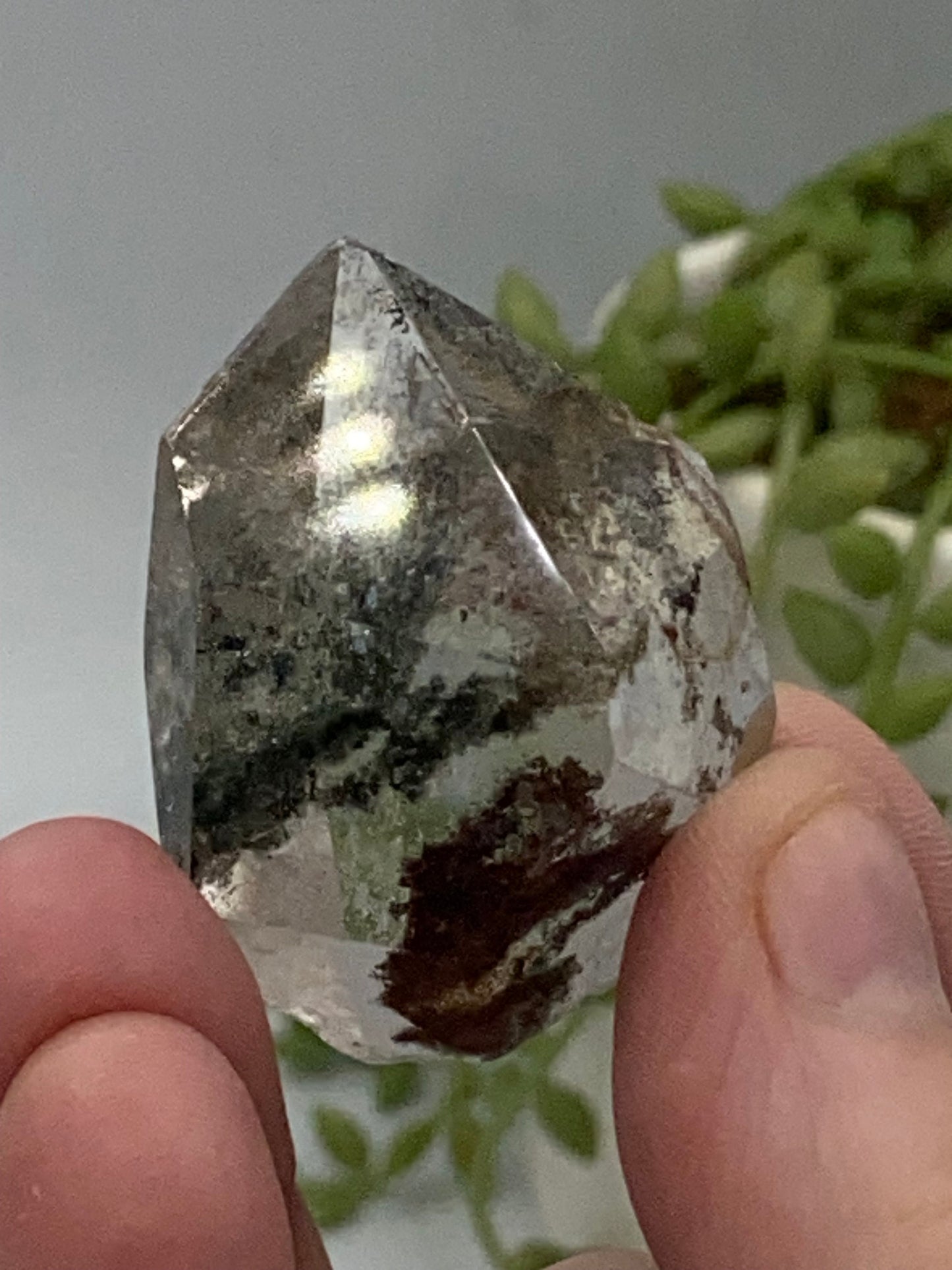 Garden quartz freeform (C), cute garden quartz crystal specimen, lodolite, shamanic stone, ghost quartz, phantom quartz, landscape quartz