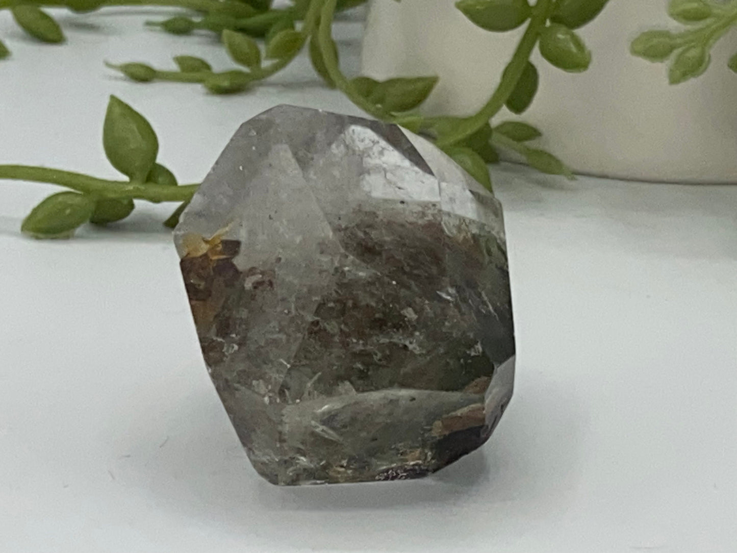 Garden quartz freeform (V), cute garden quartz crystal specimen, lodolite, shamanic stone, ghost quartz, phantom quartz, landscape quartz
