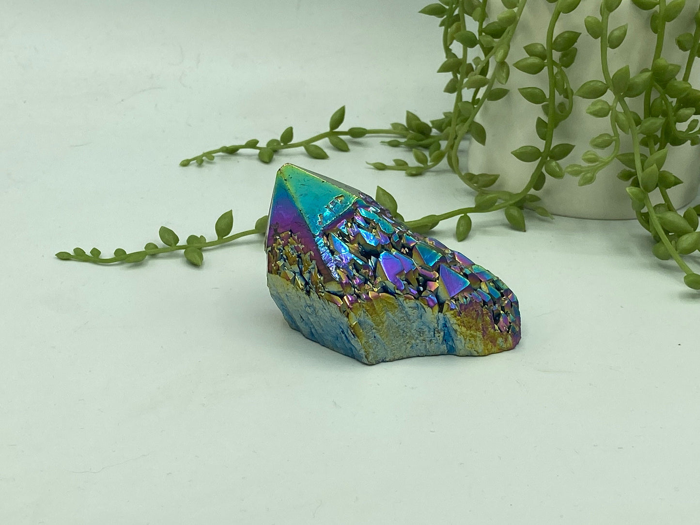 Natural Rainbow Titanium Aura Quartz Crystal Cluster, Crystal Point, Quartz, Mineral Specimen, Home decoration, Reiki Healing