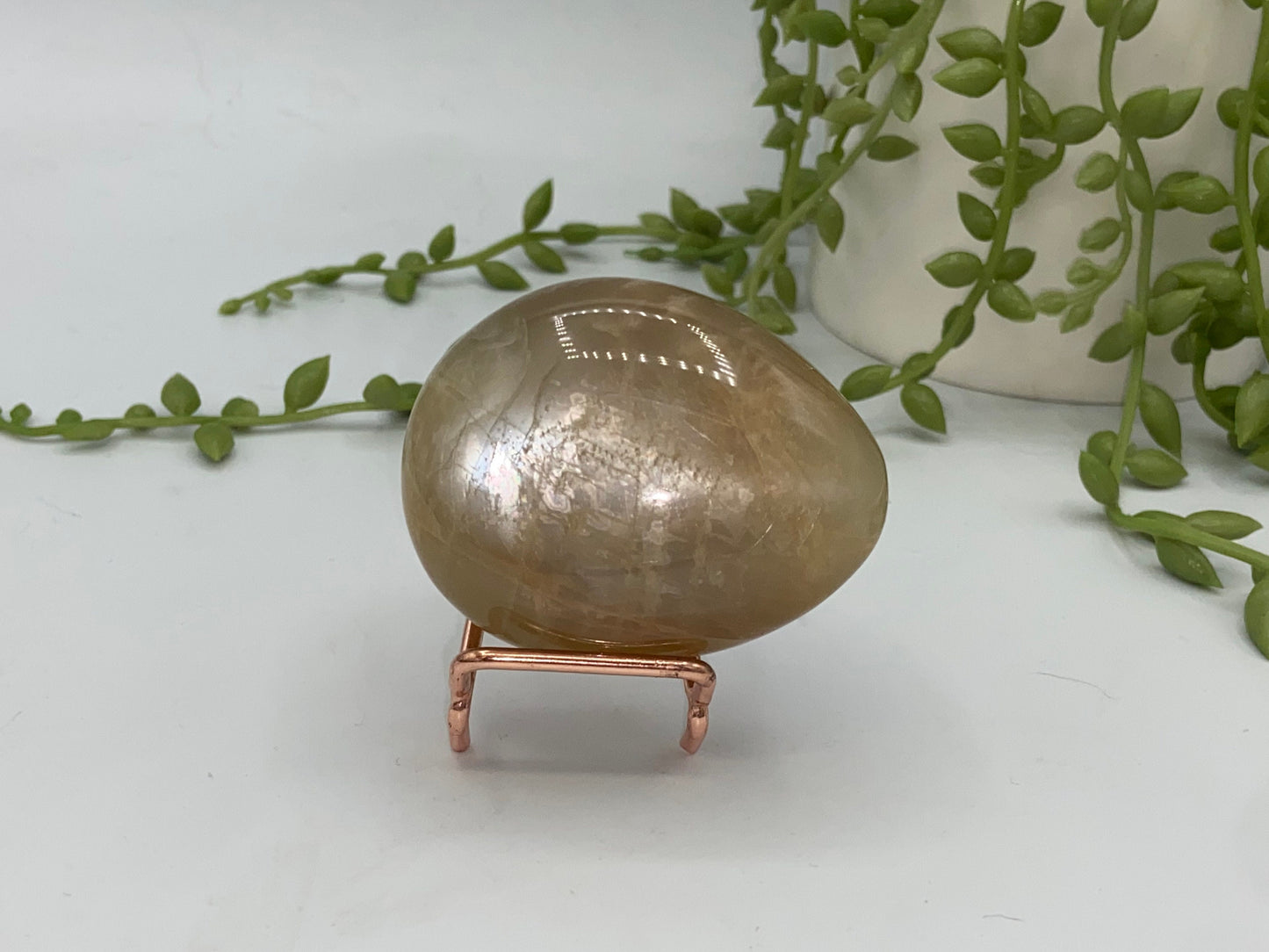 Flashy Peach Moonstone (C) Palm stone/palmstone, crystal palms, moonstone,
