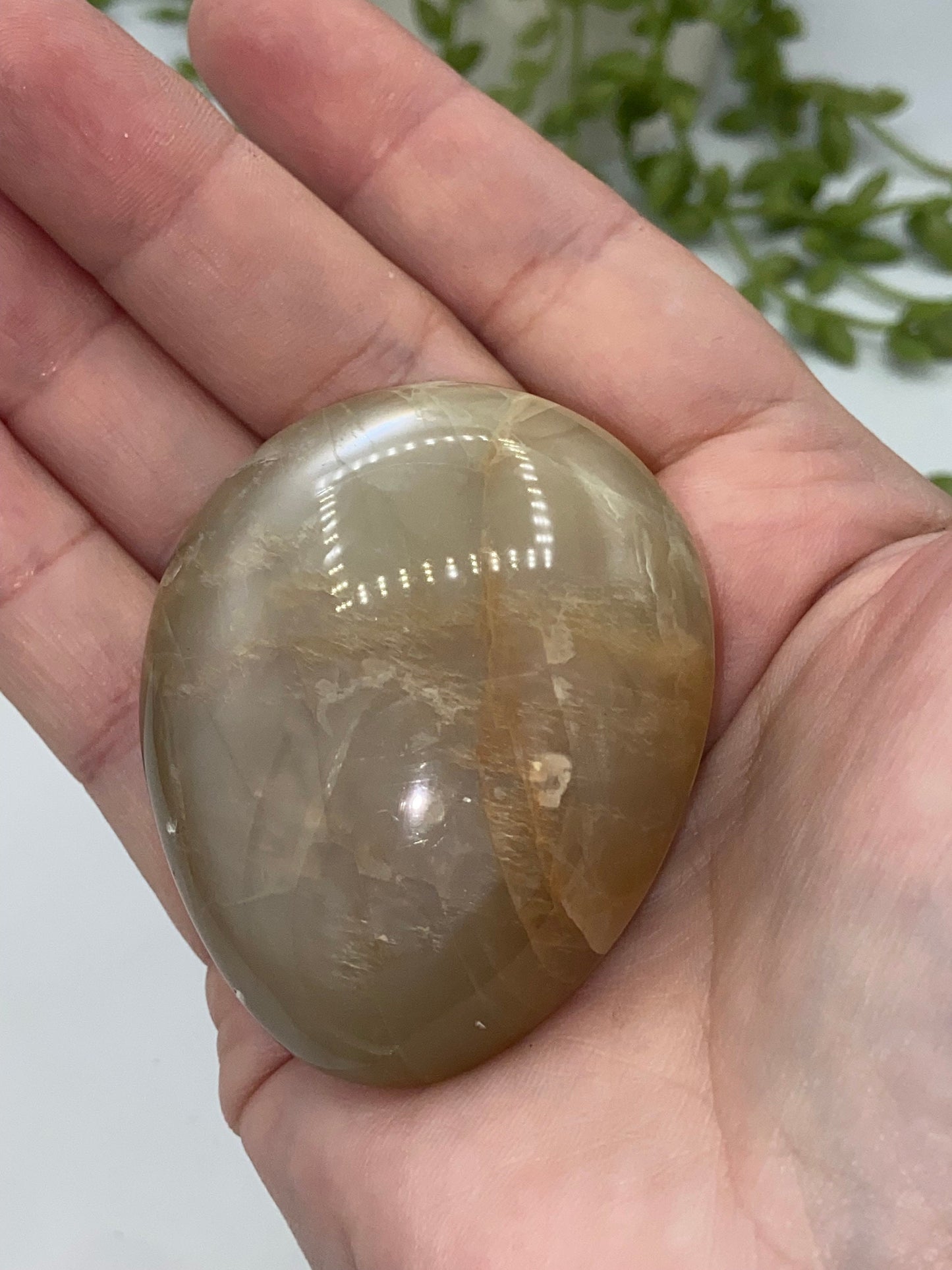 Flashy Peach Moonstone (C) Palm stone/palmstone, crystal palms, moonstone,