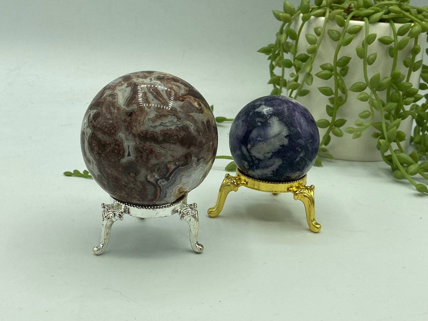 Gold/silver nickel sphere stand, Crystal ball, Home decor, stand for medium/large crystal spheres/eggs
