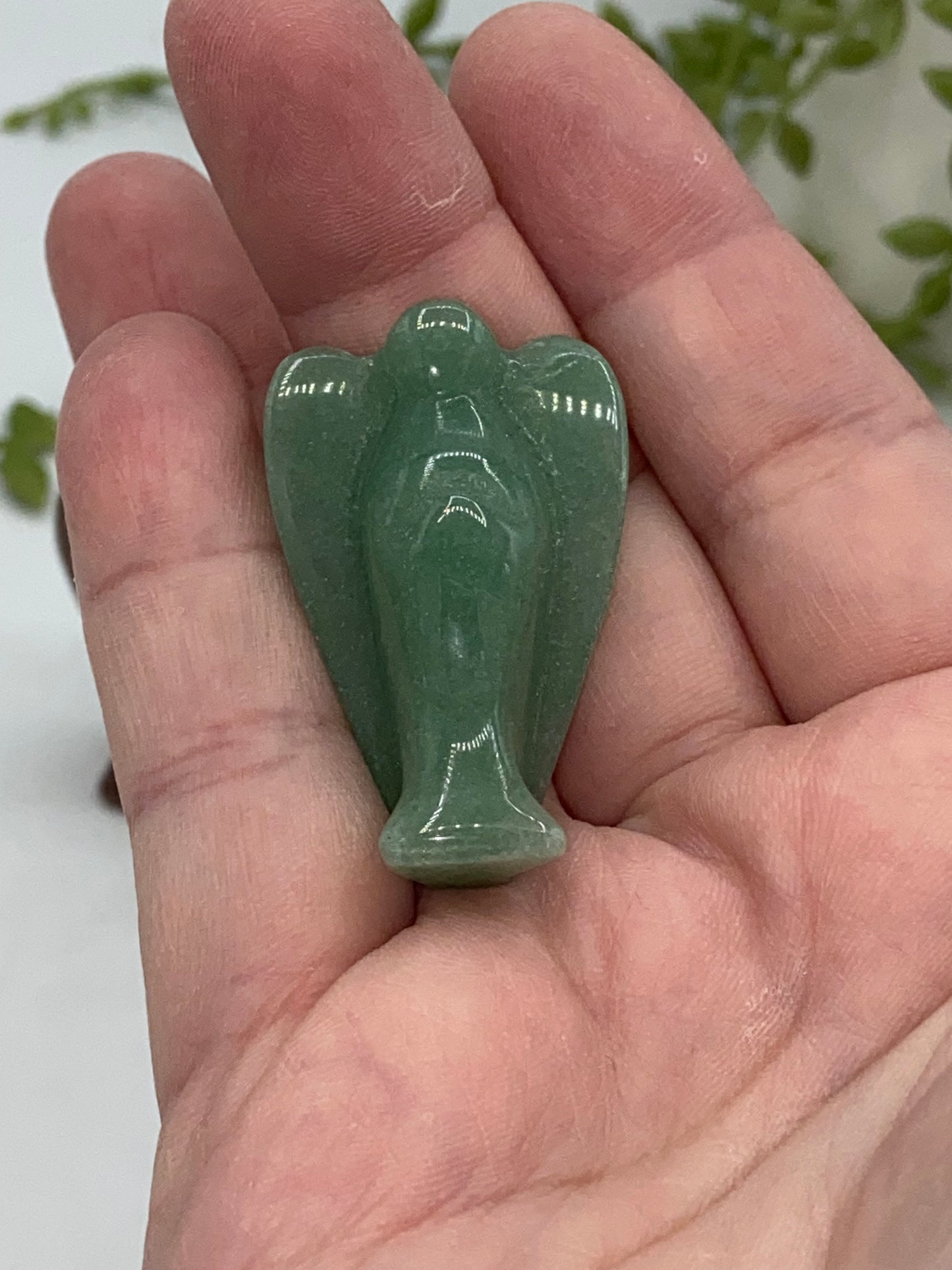 1.5" Carved Angel Figurine Home Decor, Natural Gemstones, Crystal Prayer Angel Statues, Guardian Angel, Pocket Angels,