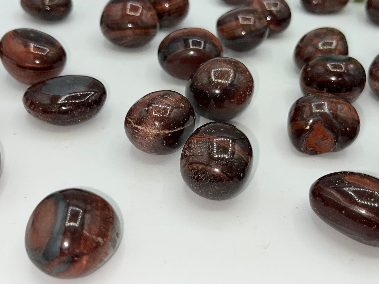 Red Tigers Eye Tumbled Crystal, tumble stone, tiger eye Crystal with Hematite inclusions, tigers eye quartz, cats eye crystal, dragons eye