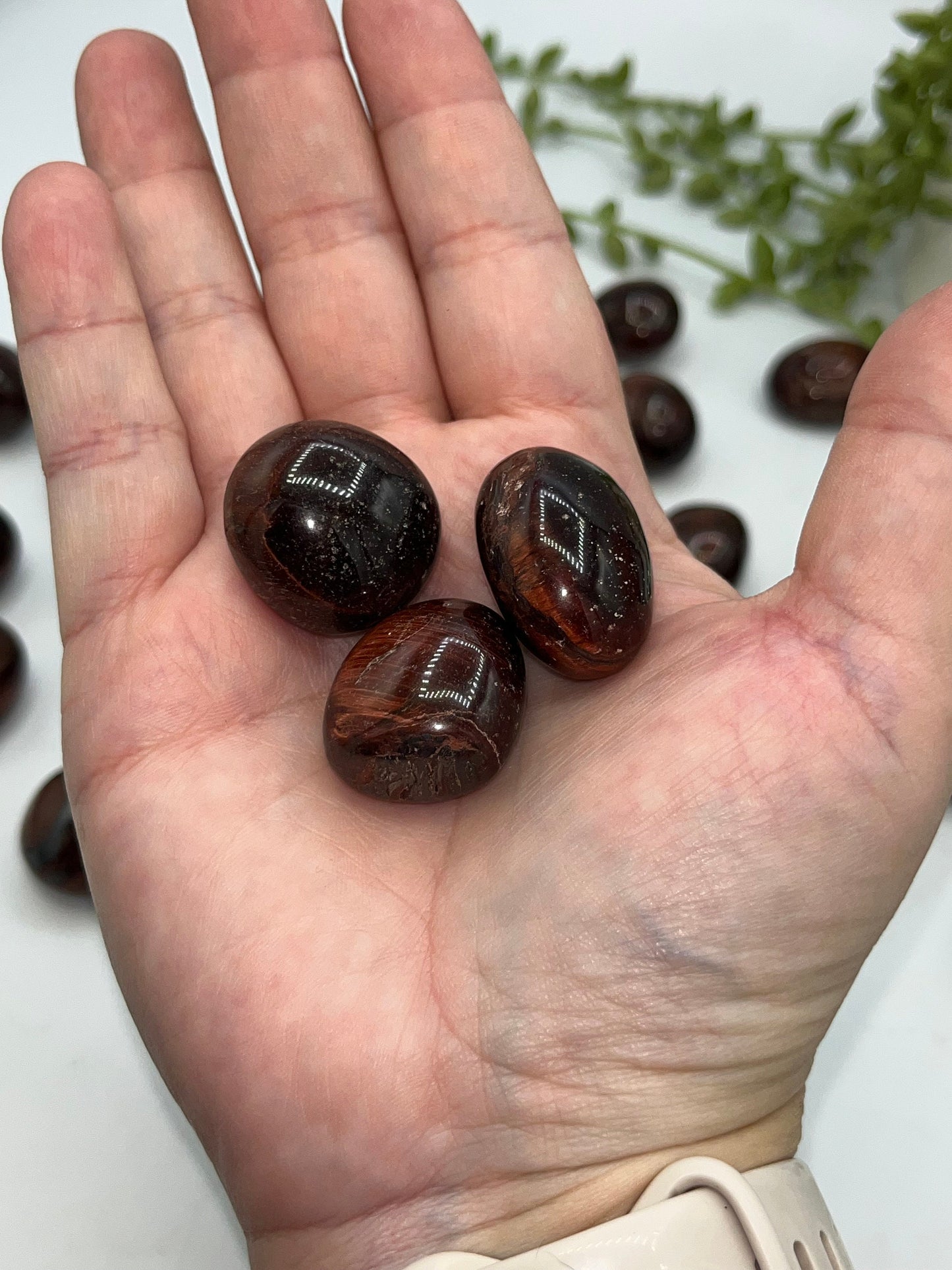 Red Tigers Eye Tumbled Crystal, tumble stone, tiger eye Crystal with Hematite inclusions, tigers eye quartz, cats eye crystal, dragons eye