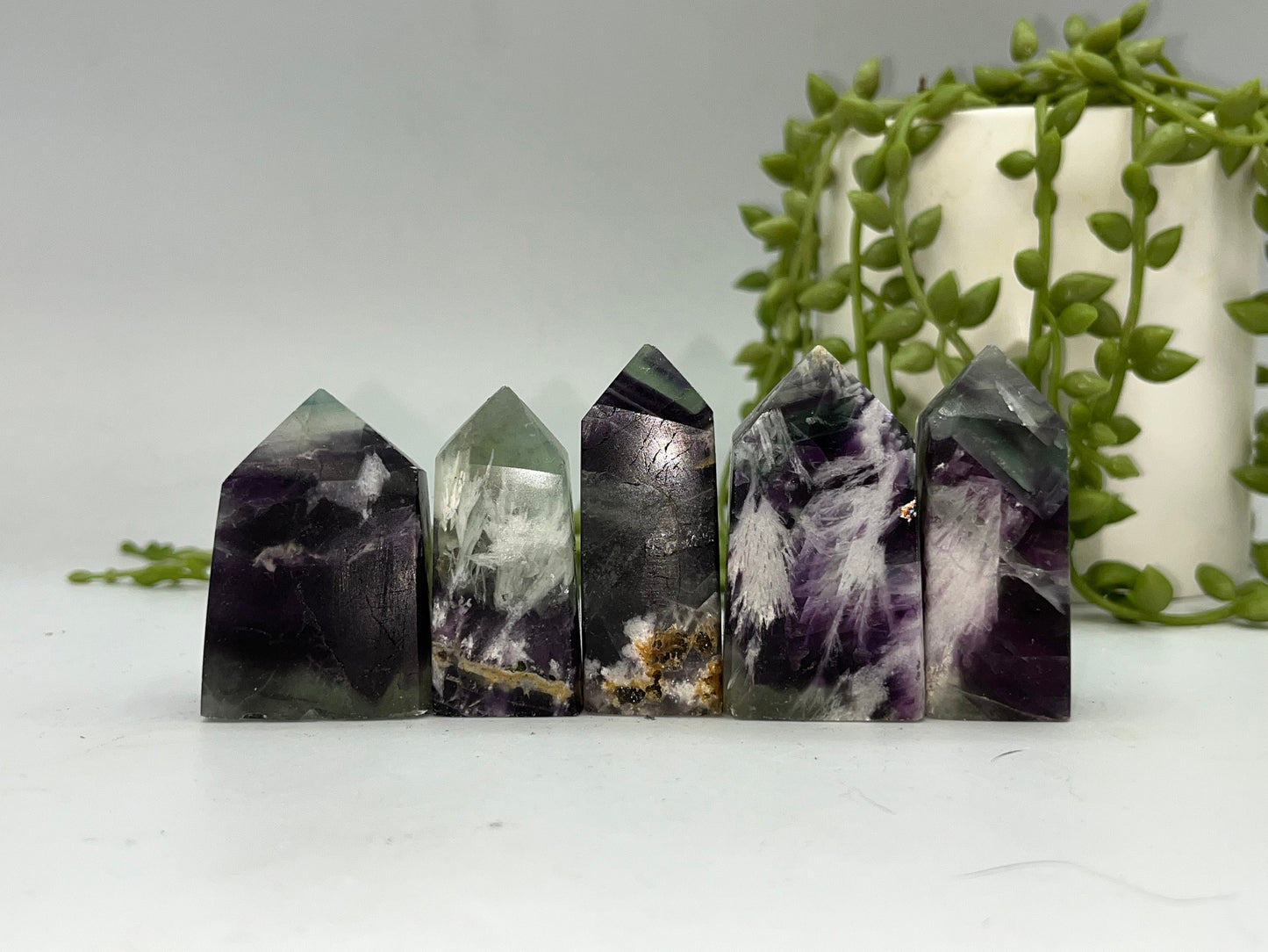 Natural Snowflake Fluorite Tower (A) Fluorite Tower,Crystal Point,Obelisk Tower,Chakra Stone Tower,Healing Crystals,Crystals Specimen