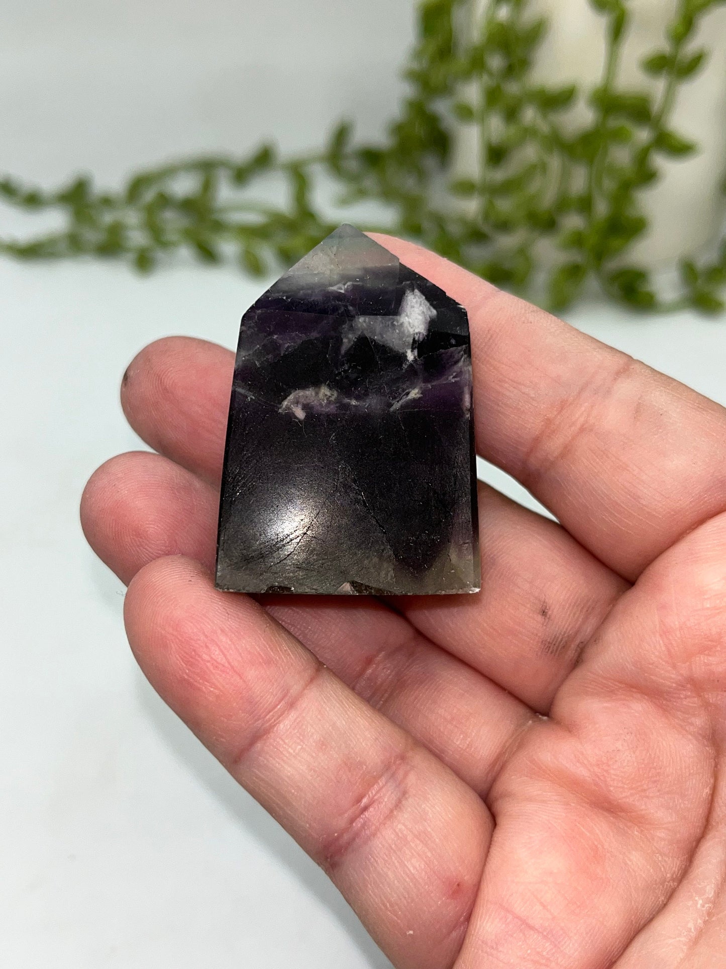 Natural Snowflake Fluorite Tower (A) Fluorite Tower,Crystal Point,Obelisk Tower,Chakra Stone Tower,Healing Crystals,Crystals Specimen