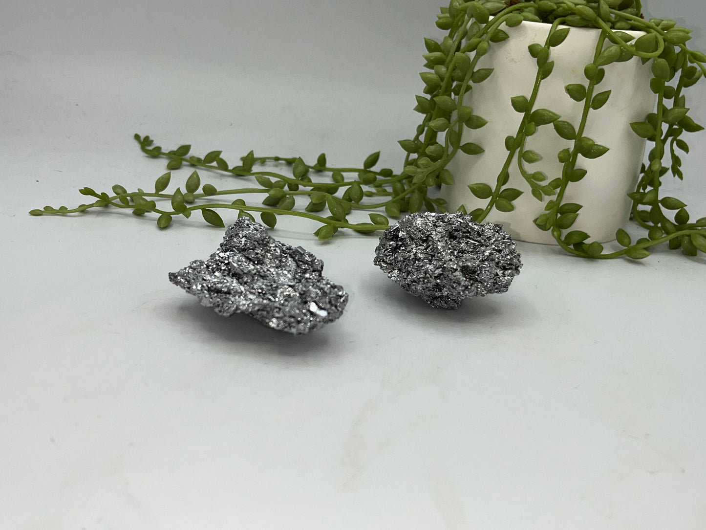 Carborundum Crystal. Aura coated silver Carborundum, perfect gift for Men, Women and any crystal lover. Silicone Carbide