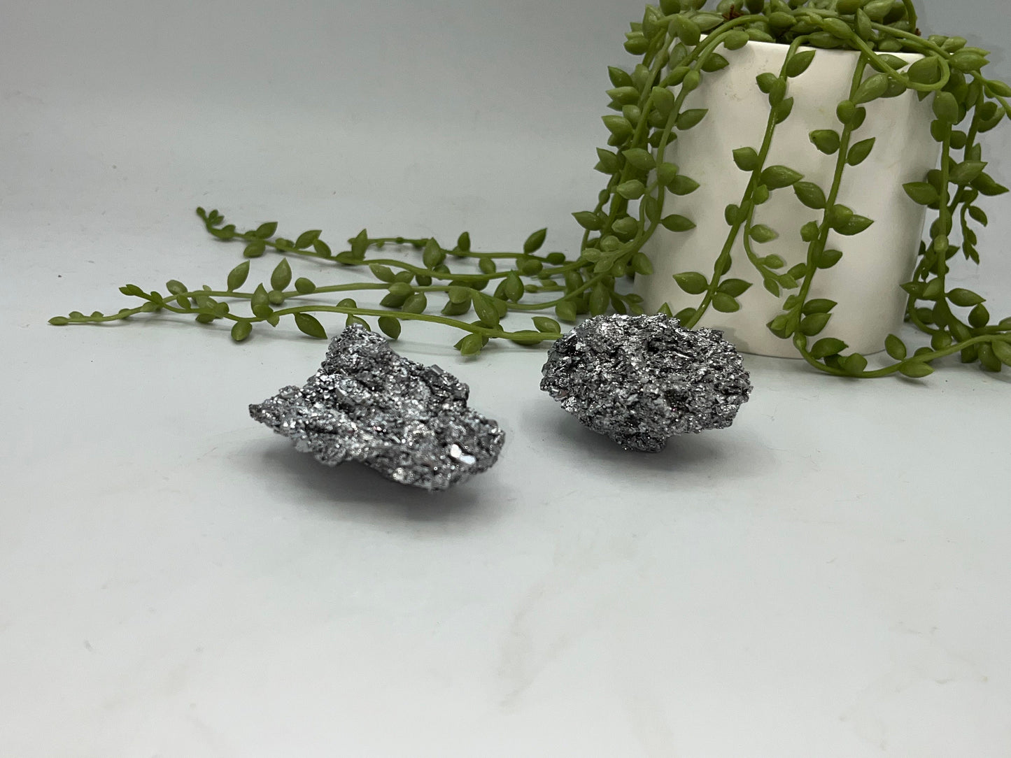 Carborundum Crystal. Aura coated silver Carborundum, perfect gift for Men, Women and any crystal lover. Silicone Carbide