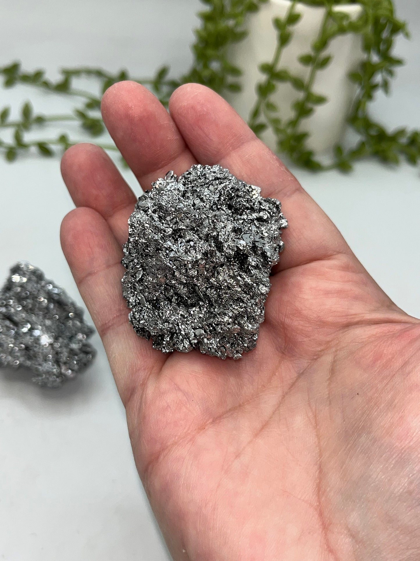 Carborundum Crystal. Aura coated silver Carborundum, perfect gift for Men, Women and any crystal lover. Silicone Carbide