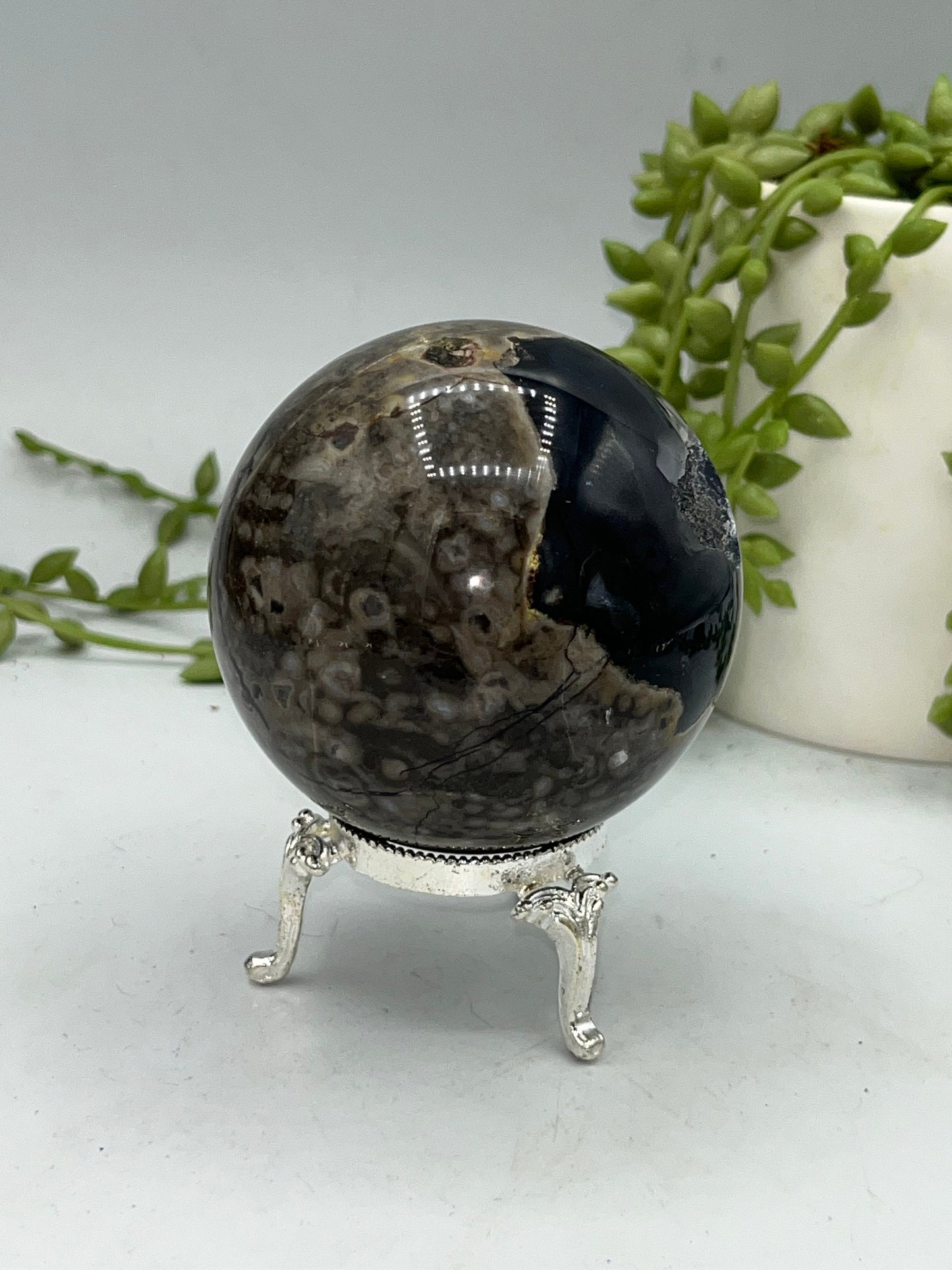 Druzy Volcano Agate Sphere 6.7cm diameter, please read description before ordering, agate crystal, uv reactive, glowing crystal, Gift Ideas,