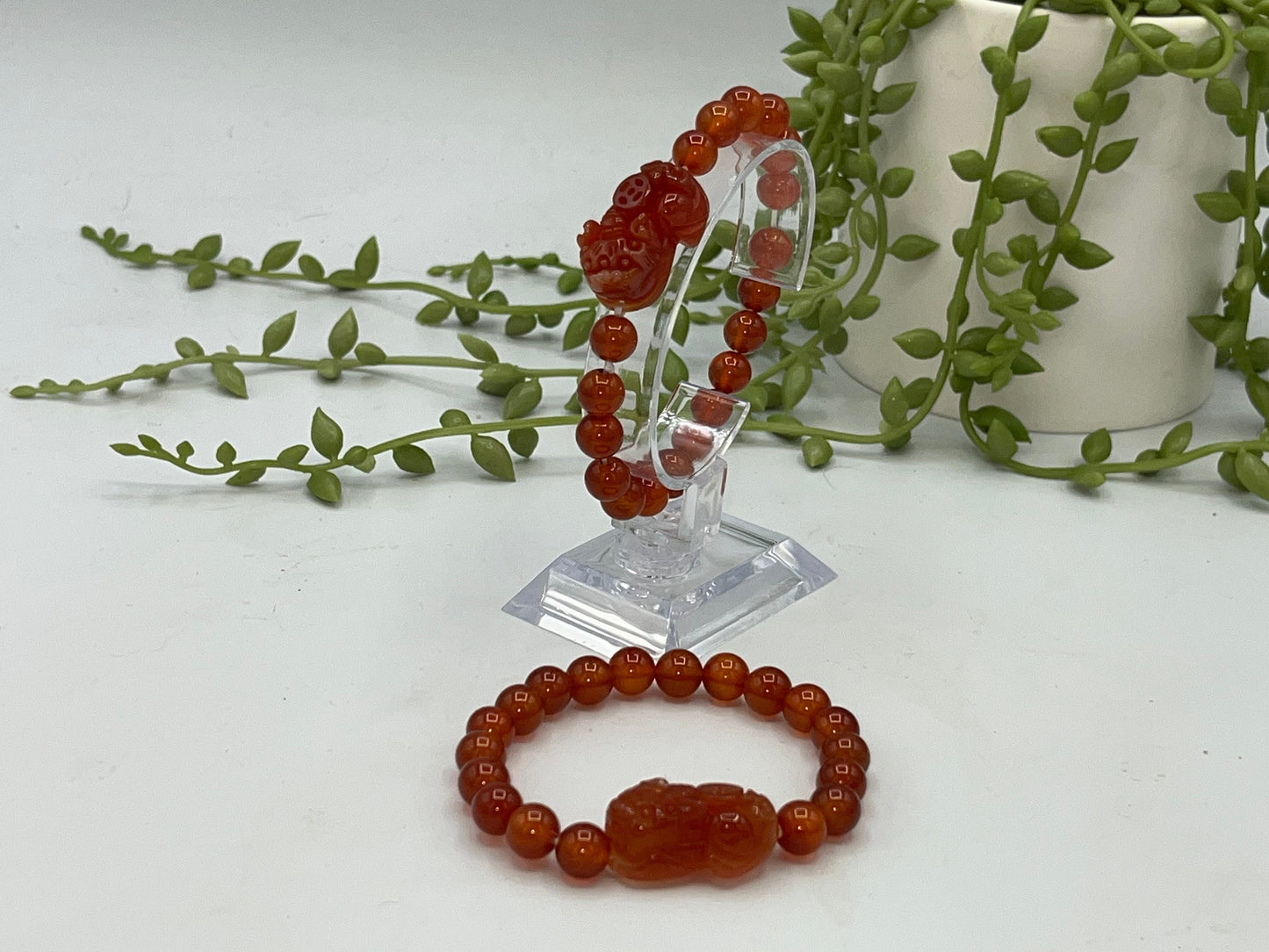 Carnelian Pixiu carved bracelet, Tian Lu, carnelian agate, wealth bracelet
