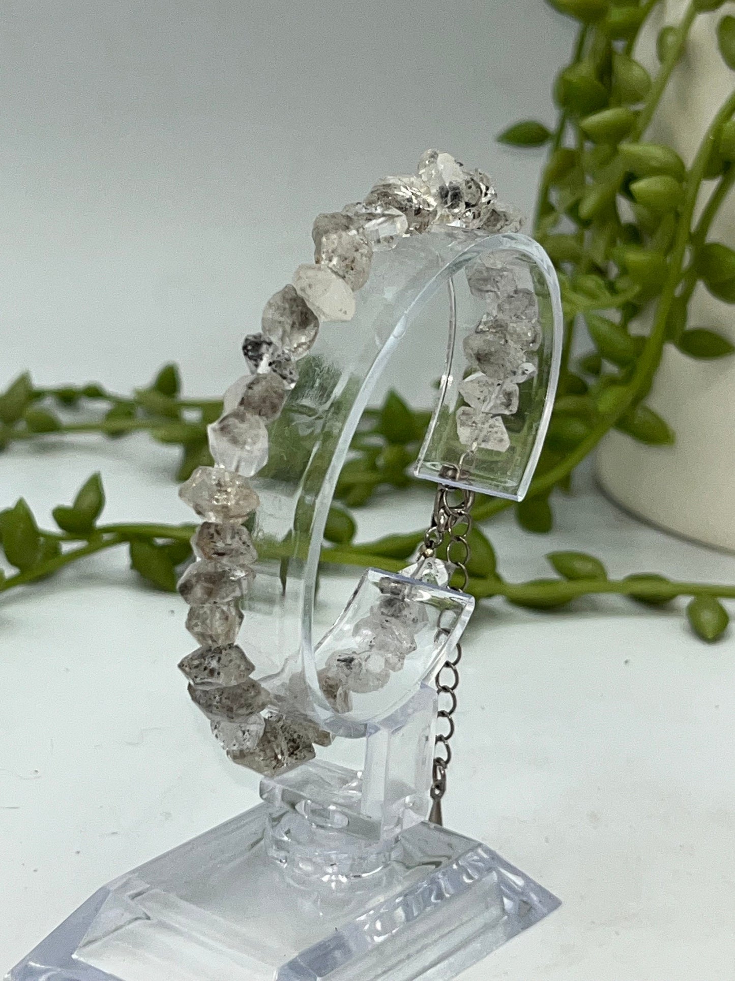 Herkimer diamond bracelet, energy amplifier, Rough Herkimer Diamond Crystal Bracelet, perfect Birthday/Anniversary gift