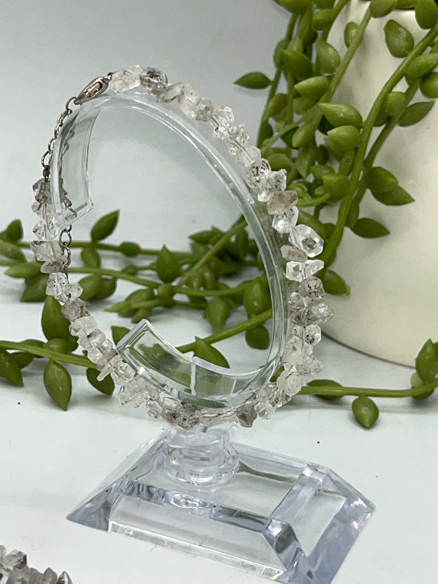 Herkimer diamond bracelet, energy amplifier, Rough Herkimer Diamond Crystal Bracelet, perfect Birthday/Anniversary gift