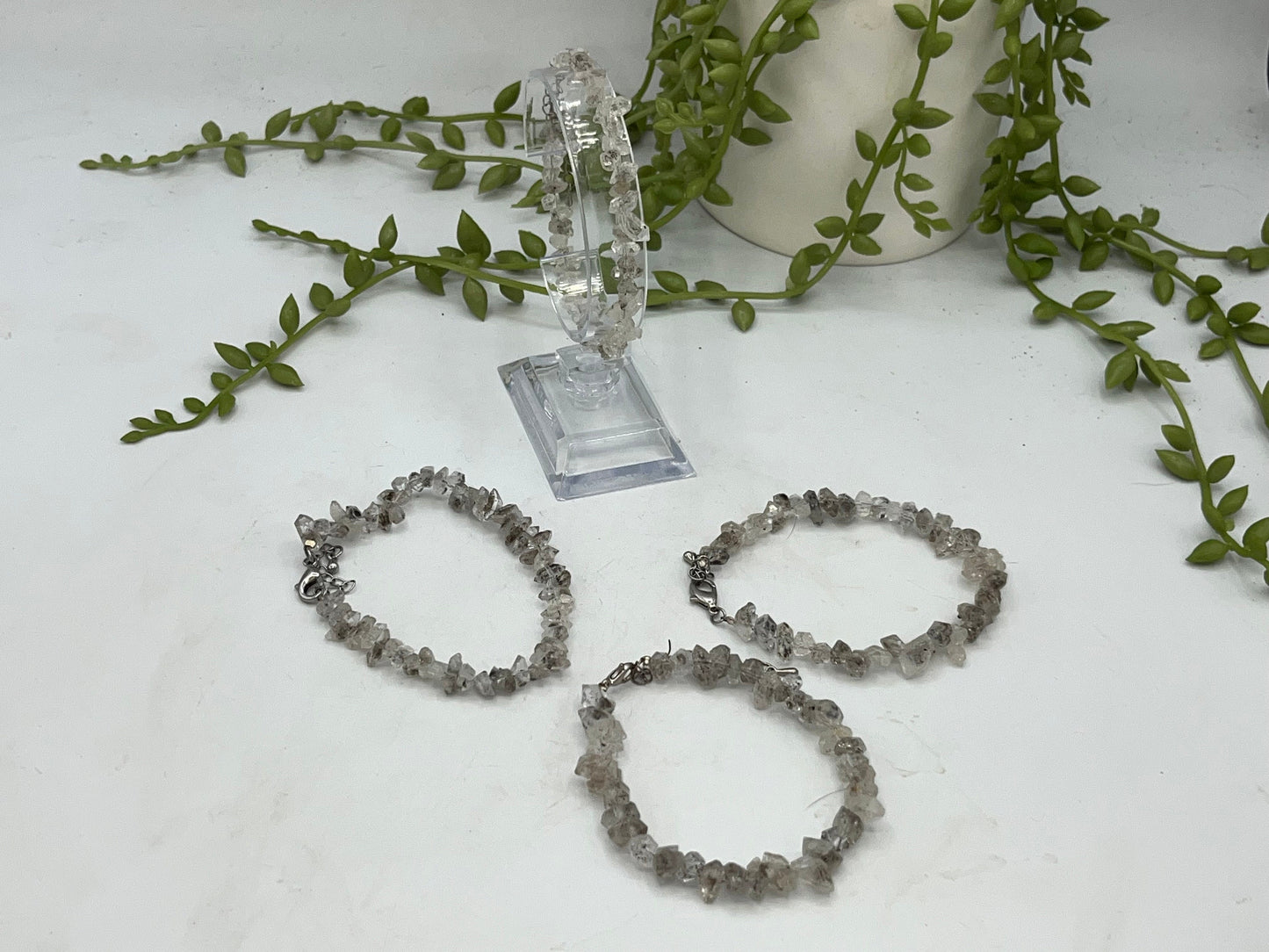 Herkimer diamond bracelet, energy amplifier, Rough Herkimer Diamond Crystal Bracelet, perfect Birthday/Anniversary gift