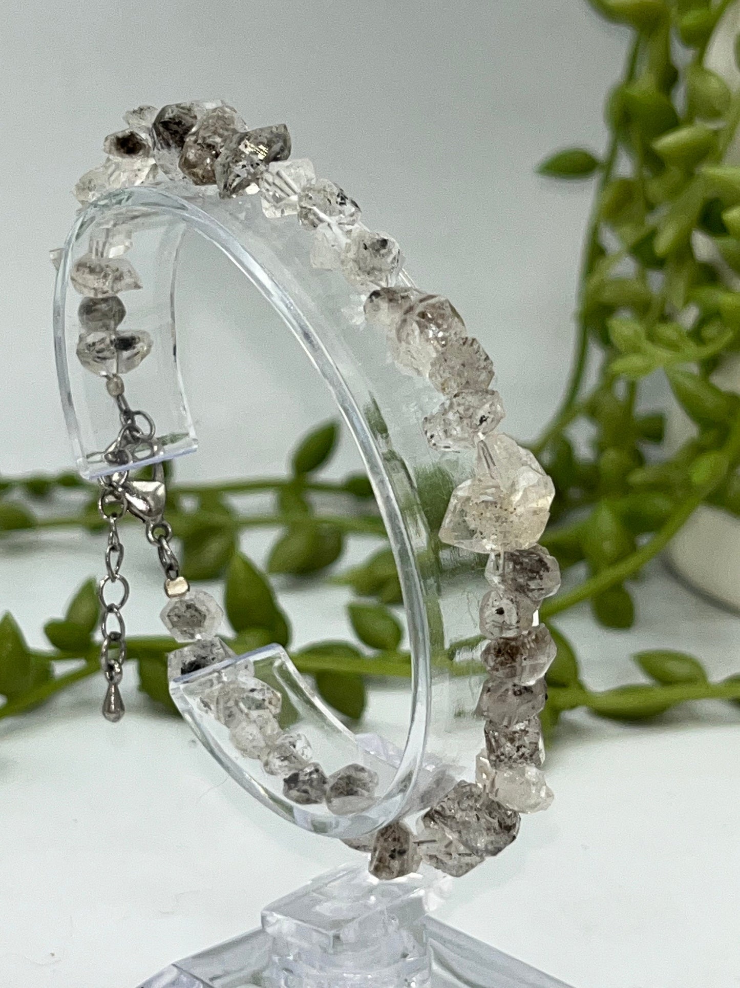 Herkimer diamond bracelet, energy amplifier, Rough Herkimer Diamond Crystal Bracelet, perfect Birthday/Anniversary gift