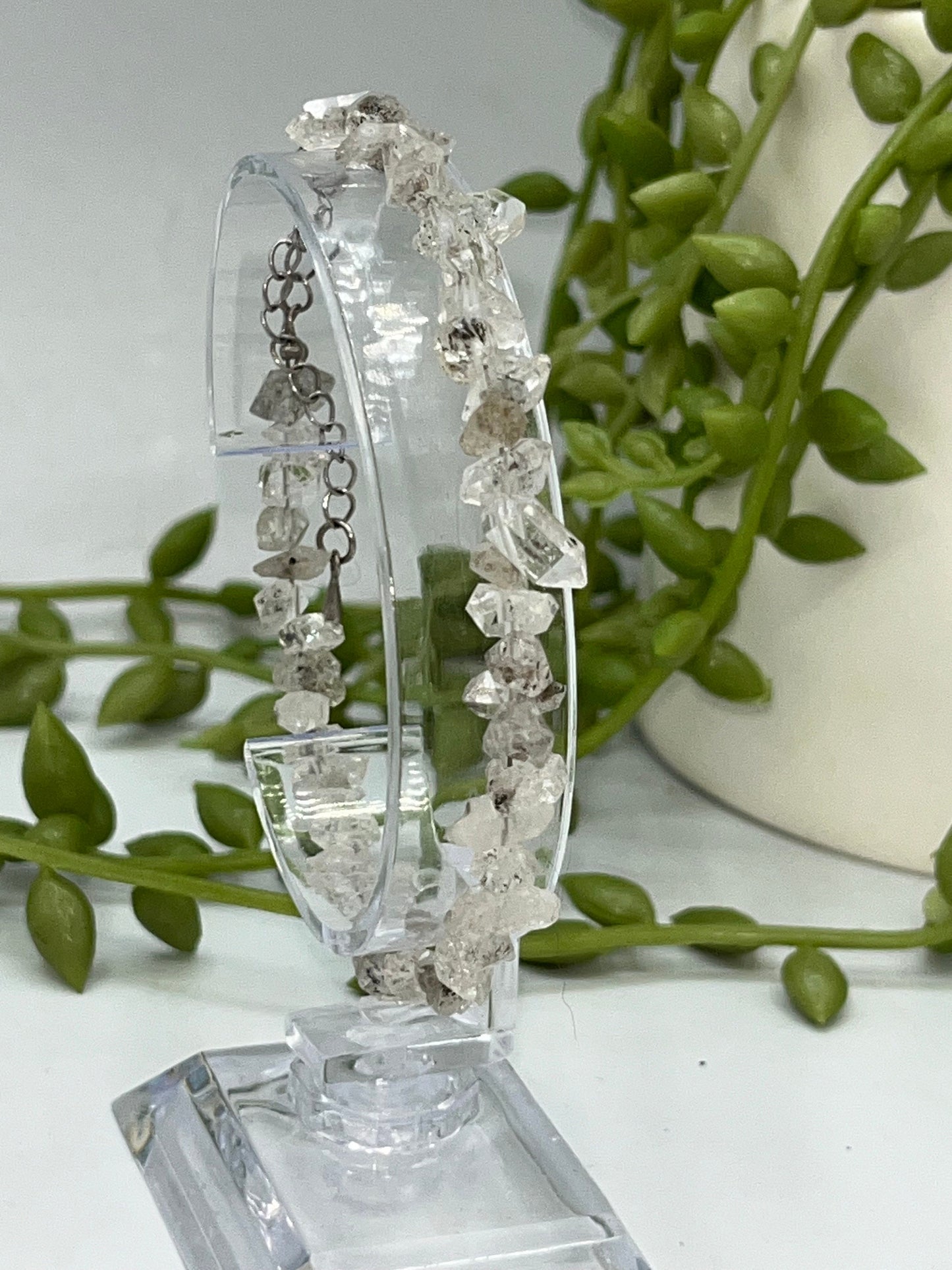 Herkimer diamond bracelet, energy amplifier, Rough Herkimer Diamond Crystal Bracelet, perfect Birthday/Anniversary gift