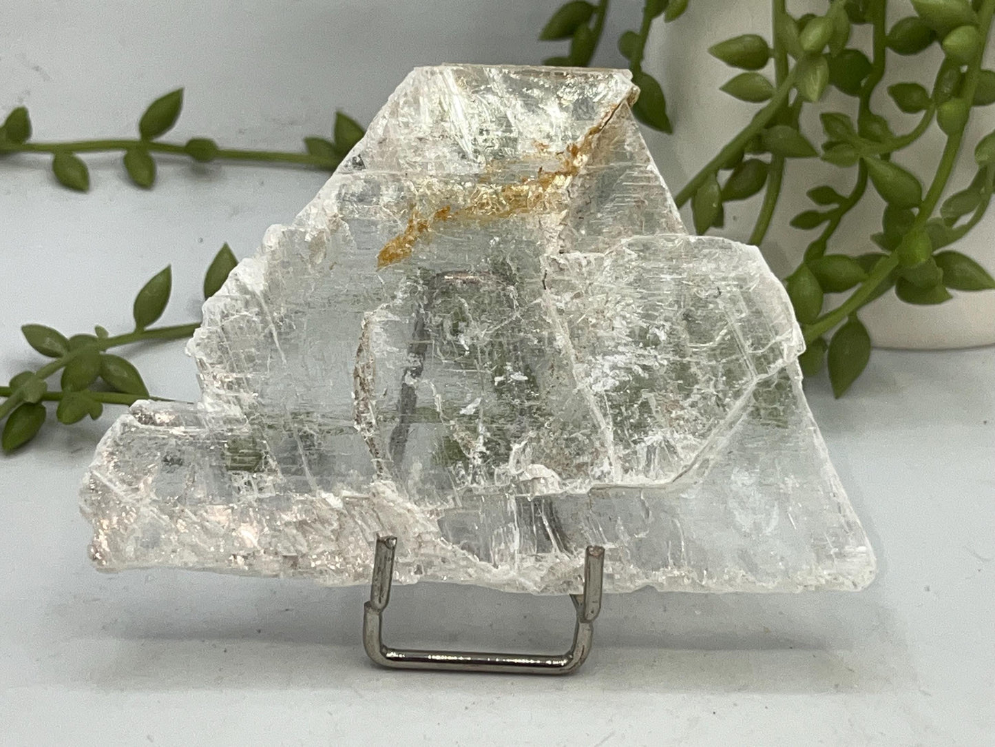 Pure Golden Phantom/Golden Healer Selenite slab (O.2), raw Selenite, Selenite charging plate, Selenite specimen, Iron Oxide