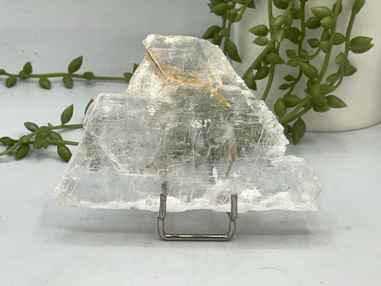 Pure Golden Phantom/Golden Healer Selenite slab (O.2), raw Selenite, Selenite charging plate, Selenite specimen, Iron Oxide