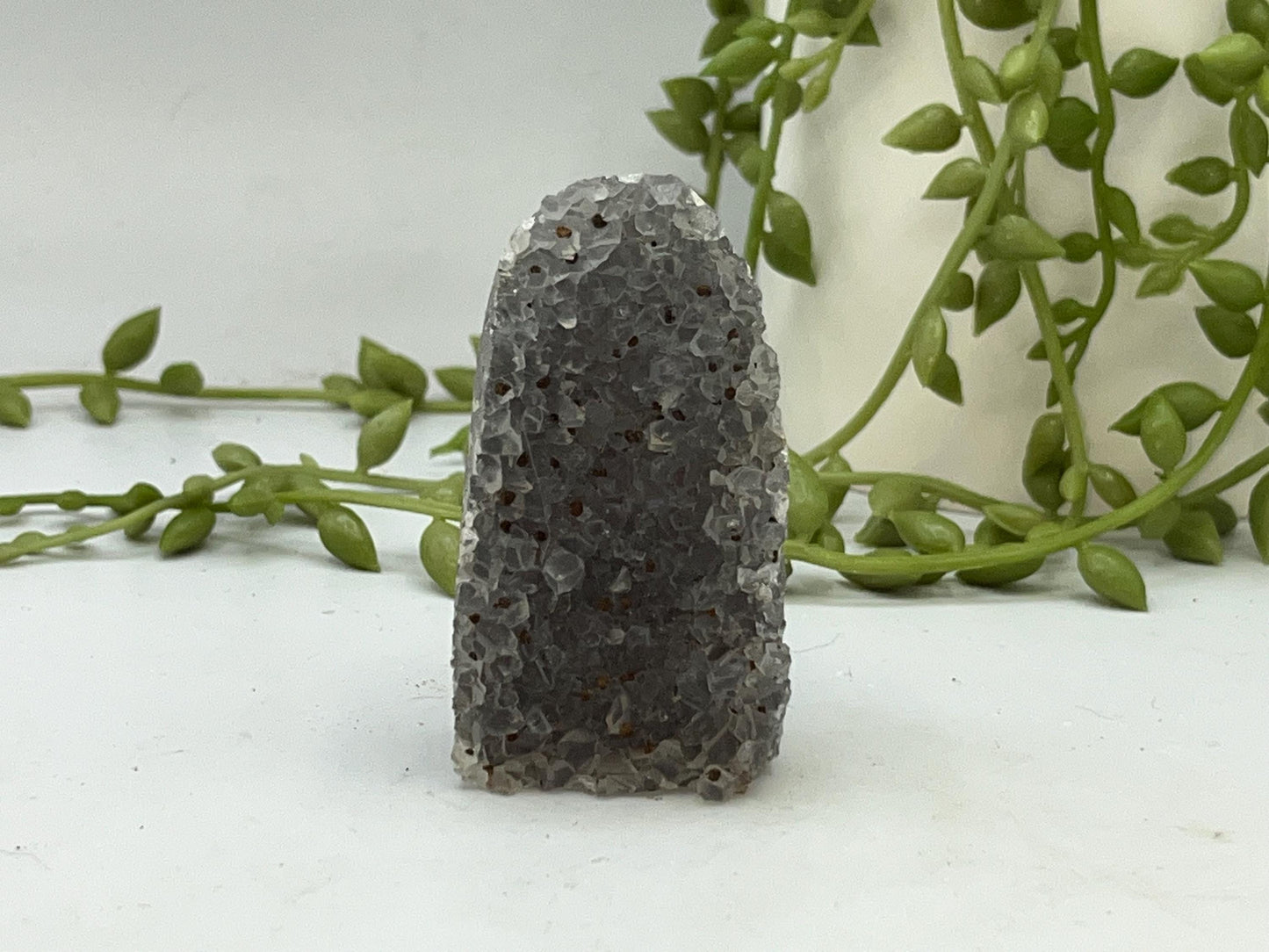 Mini Beautiful Smoky Grey Amethyst Cathedral/Cluster, (3) Amethyst Free Form. Amethyst Geode, Iron Inclusions.