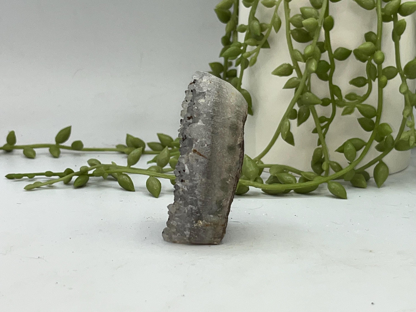Mini Beautiful Smoky Grey Amethyst Cathedral/Cluster, (3) Amethyst Free Form. Amethyst Geode, Iron Inclusions.
