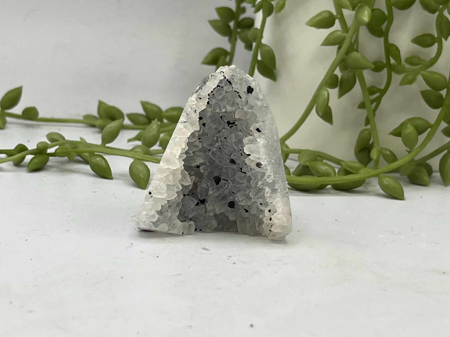 Mini Beautiful Smoky Grey Amethyst Cathedral/Cluster, (6) Amethyst Free Form. Amethyst Geode, Iron Inclusions.