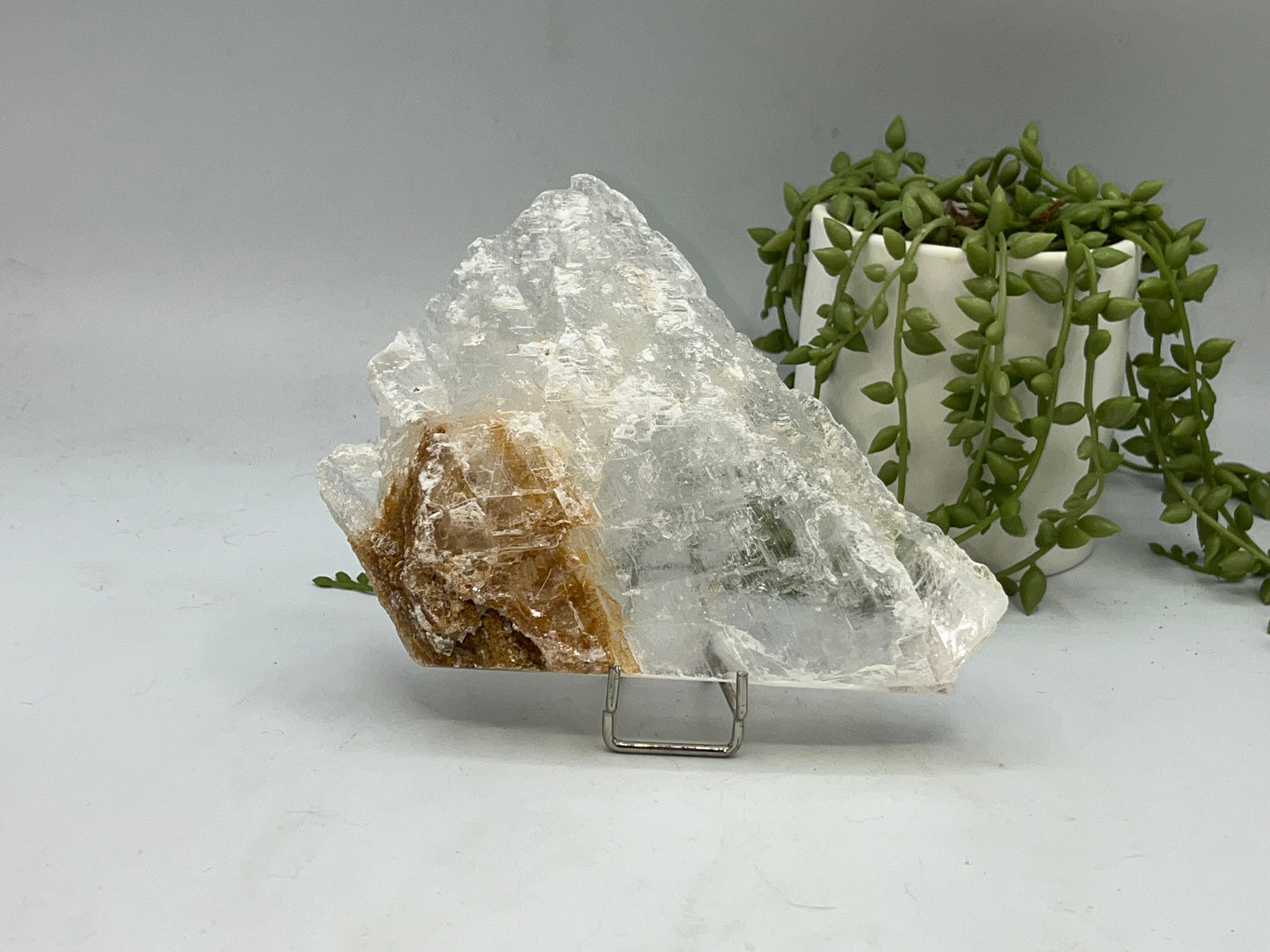 Pure Golden Phantom/Golden Healer Selenite slab (K.2), raw Selenite, Selenite charging plate, Selenite specimen, Iron Oxide