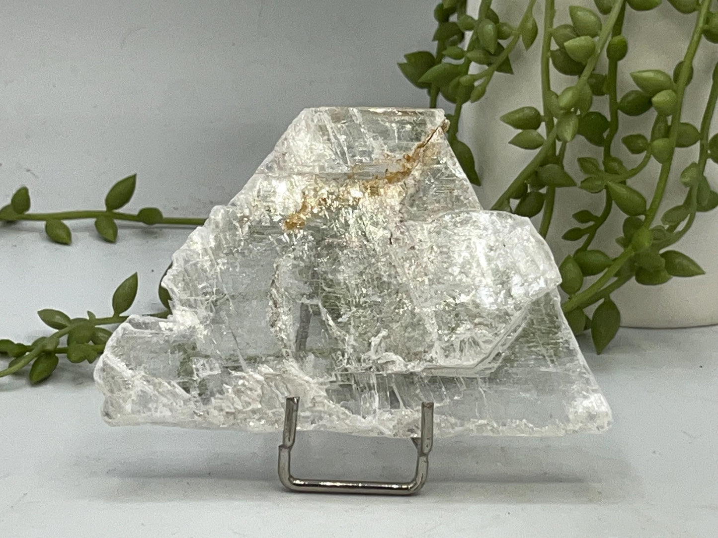 Pure Golden Phantom/Golden Healer Selenite slab (O.2), raw Selenite, Selenite charging plate, Selenite specimen, Iron Oxide