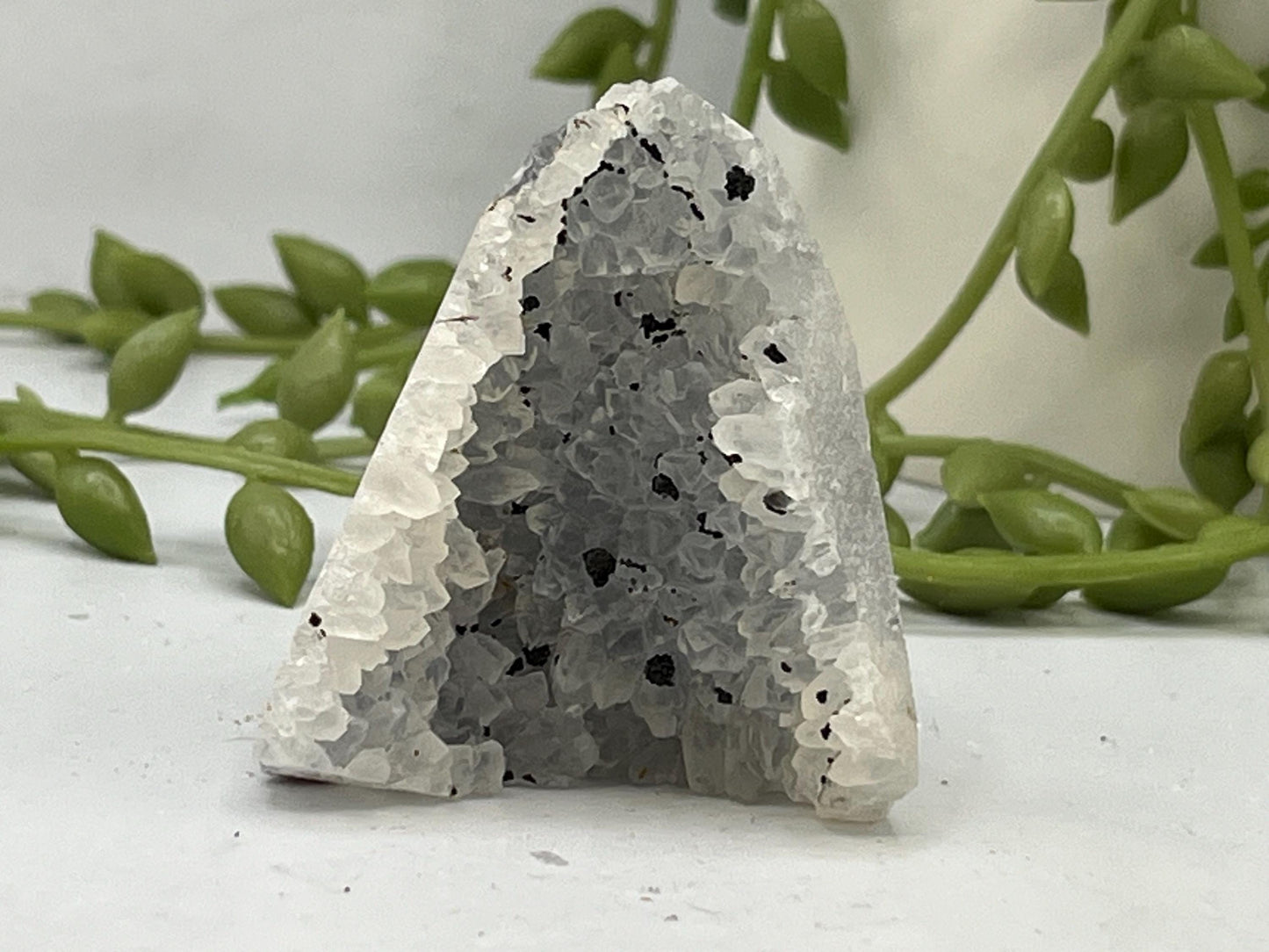 Mini Beautiful Smoky Grey Amethyst Cathedral/Cluster, (6) Amethyst Free Form. Amethyst Geode, Iron Inclusions.