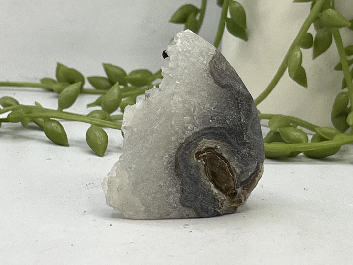 Mini Beautiful Smoky Grey Amethyst Cathedral/Cluster, (6) Amethyst Free Form. Amethyst Geode, Iron Inclusions.