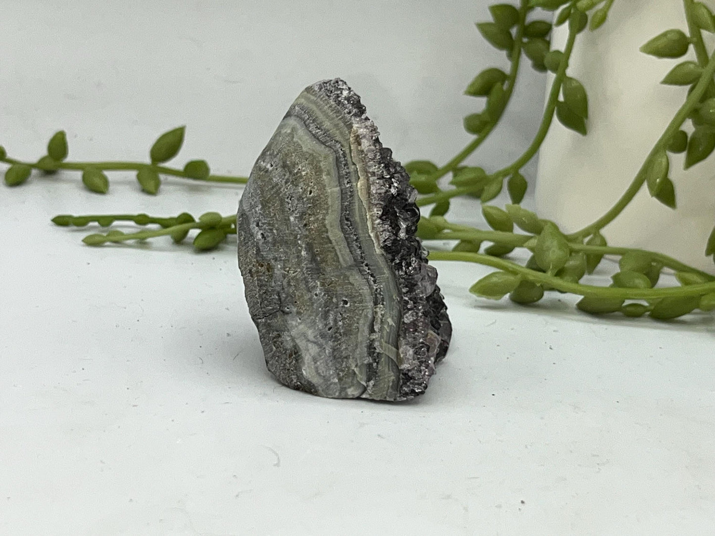 Mini Beautiful purple/ black Amethyst Cathedral/Cluster, (13) Amethyst Free Form. Sparkly Amethyst Geode, Iron Inclusions.