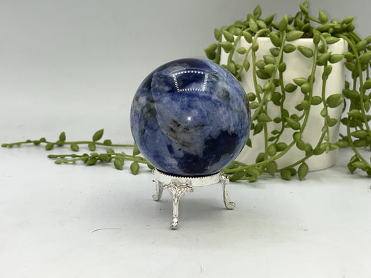 Afghanite Sphere (D), blue Afghanite sphere, polished Afghanite, crystal sphere, UV reactive, Cancrinite group of crystals.