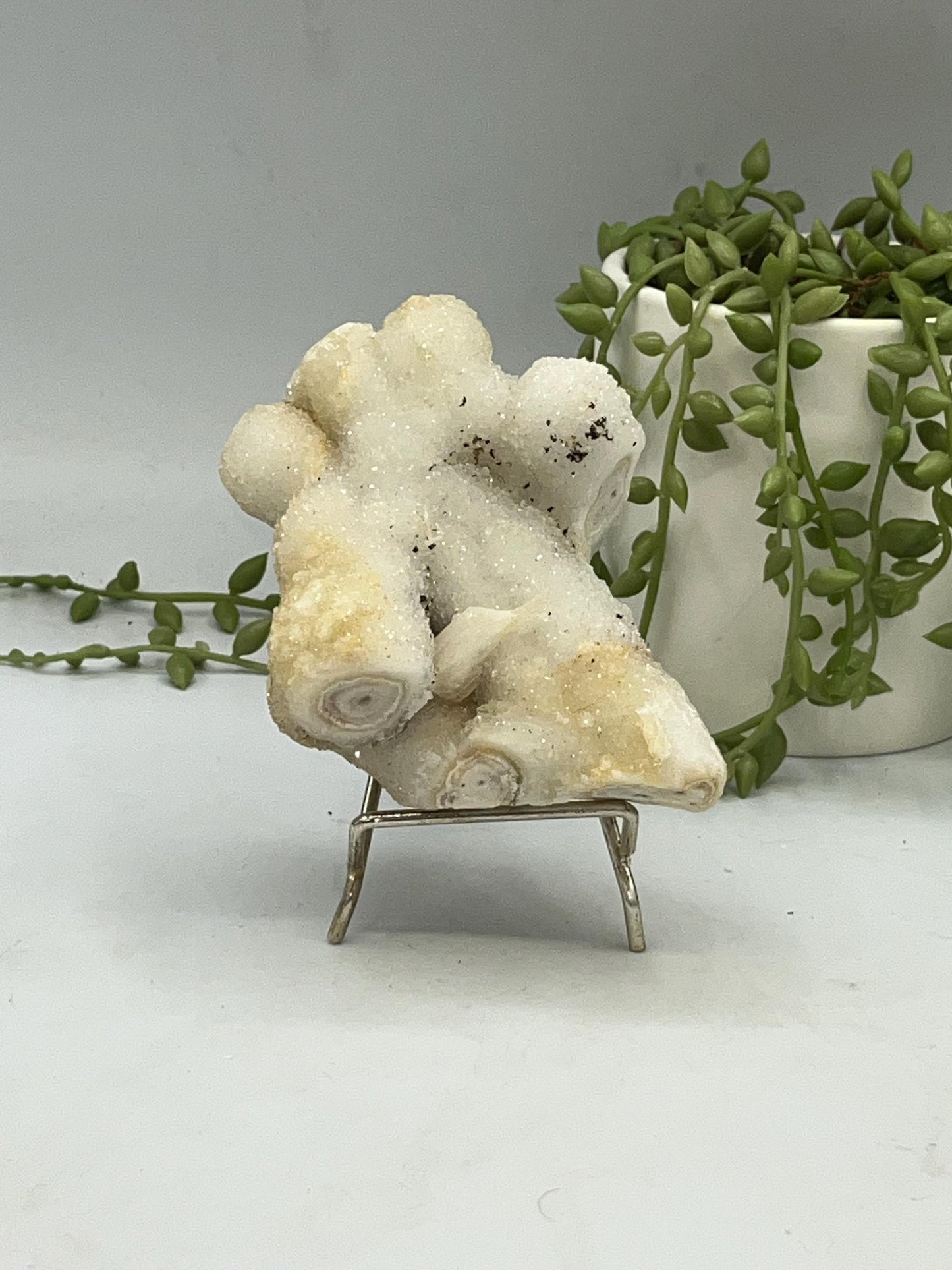 Quartz Stalactite Cluster (A) Druzy Stalactite Cluster from Brazil, Coral Spirit Cactus, Fairy spirit Quartz.