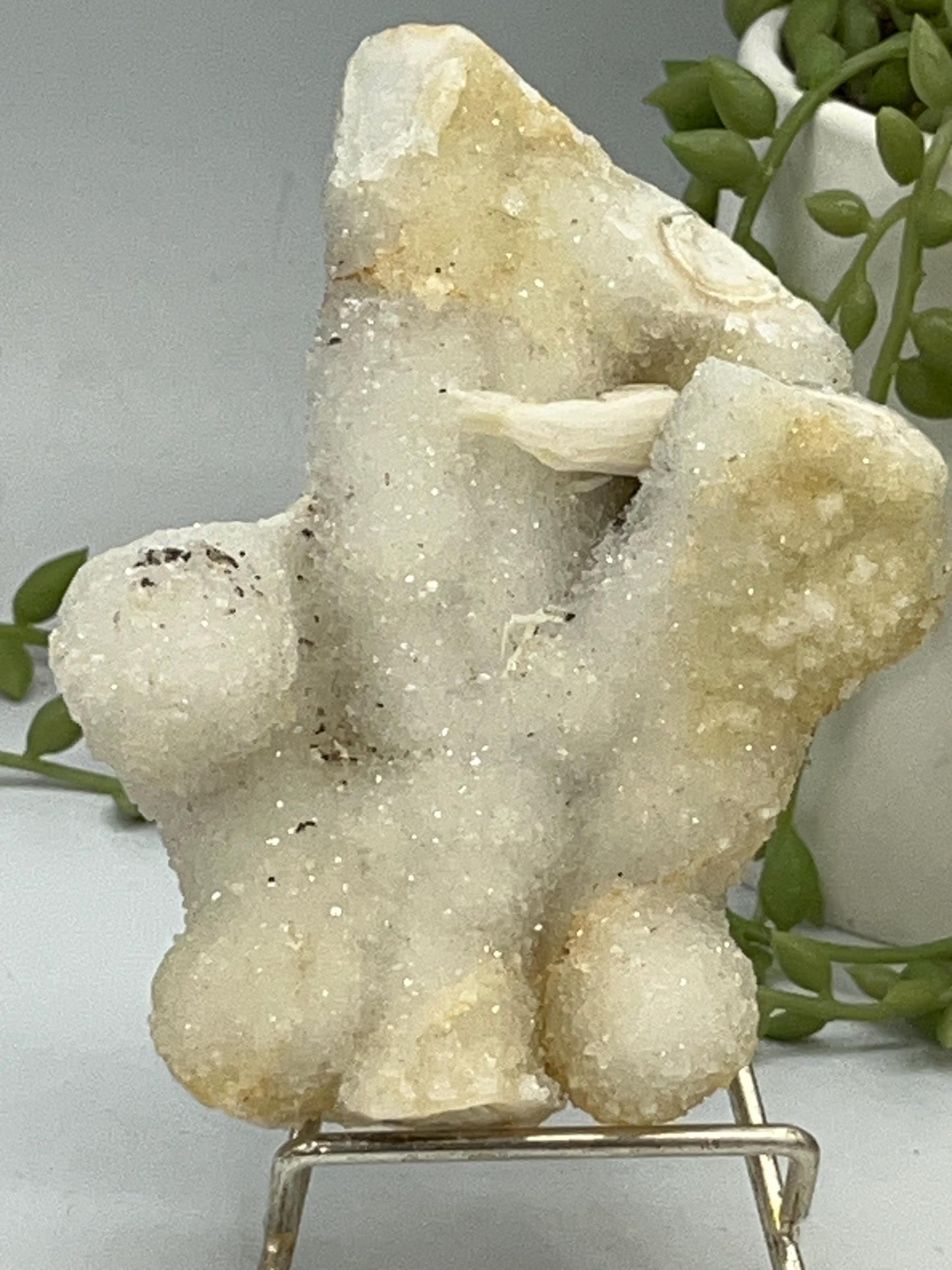 Quartz Stalactite Cluster (A) Druzy Stalactite Cluster from Brazil, Coral Spirit Cactus, Fairy spirit Quartz.