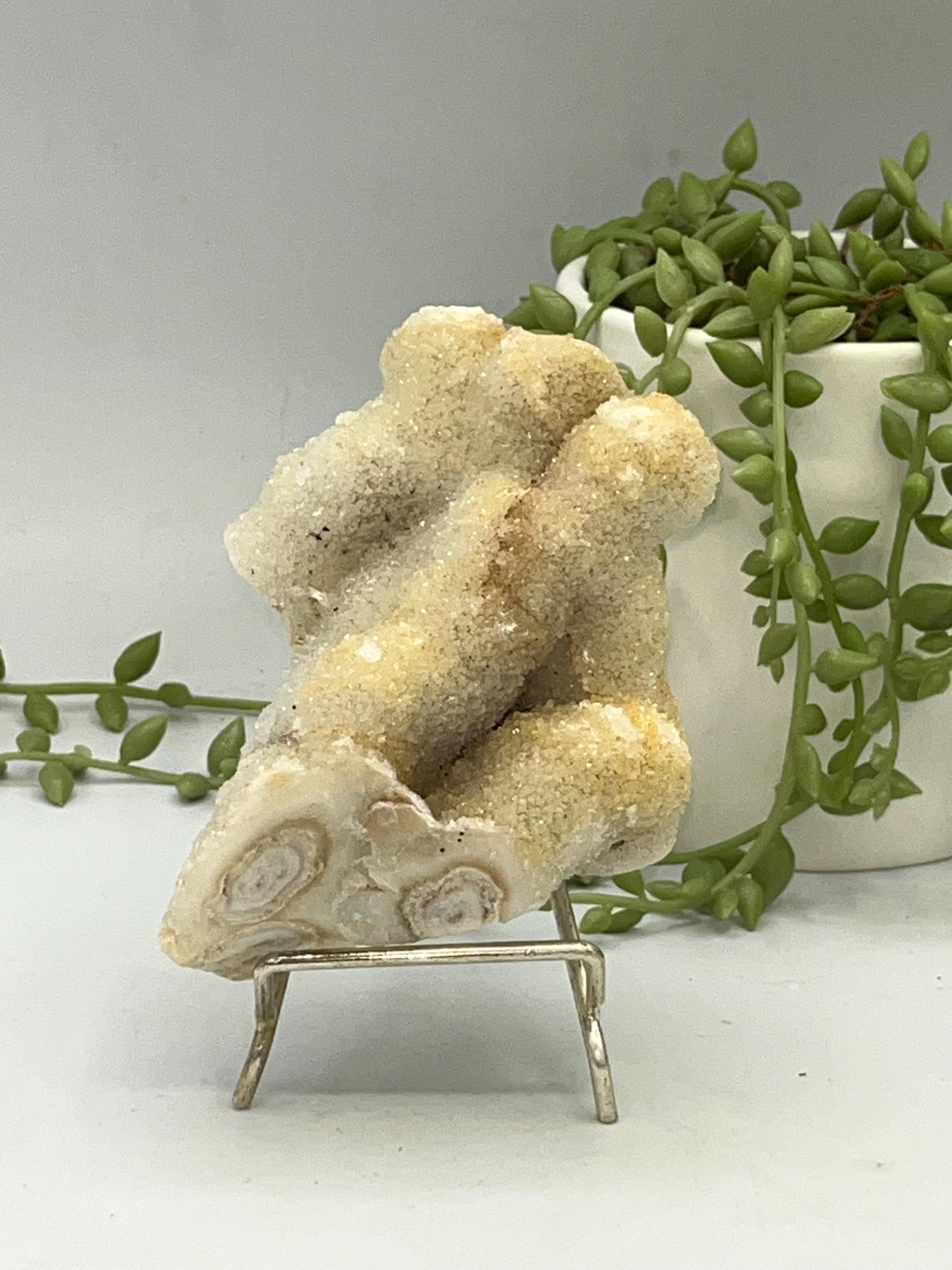 Quartz Stalactite Cluster (A) Druzy Stalactite Cluster from Brazil, Coral Spirit Cactus, Fairy spirit Quartz.