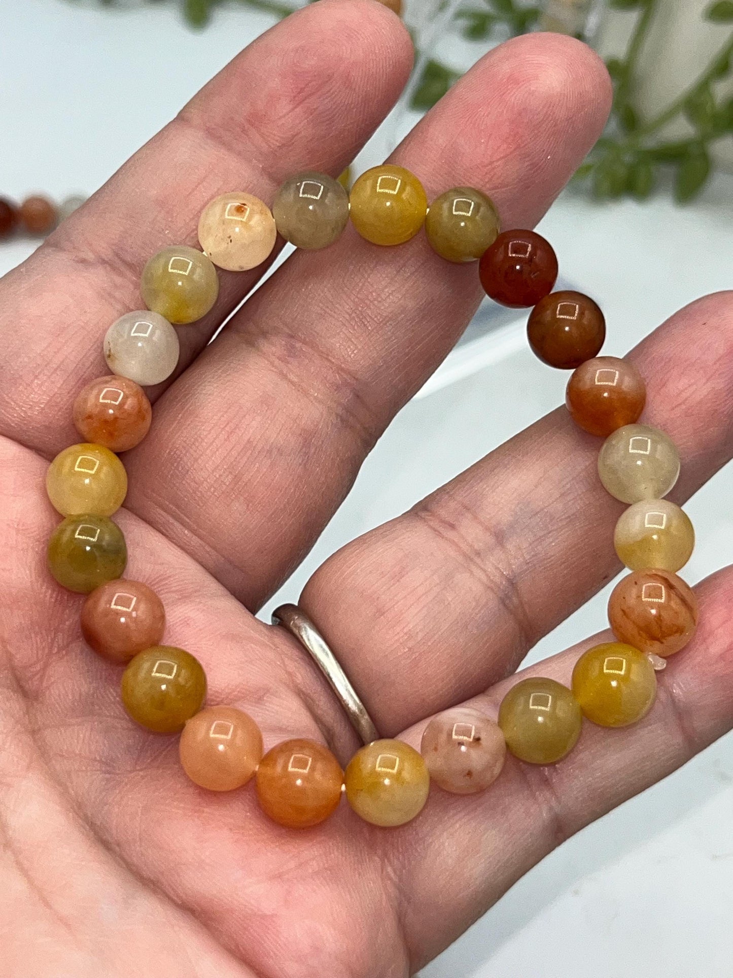 Yellow Jade 8mm Bracelet, Jadeite, Jade beaded bracelet,