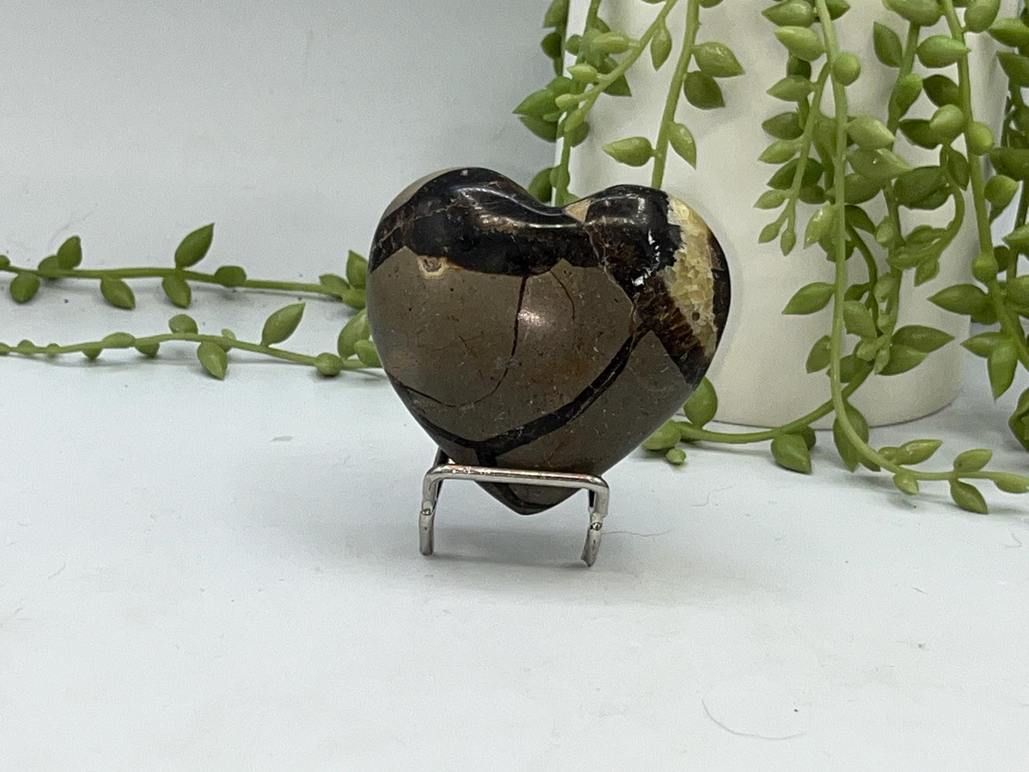 Septarian Crystal Puffed Heart (E,) Dragon Stone, Palm Stone, Yellow Calcite, Aragonite, Limestone, Beetle Stone, Turtle Stone