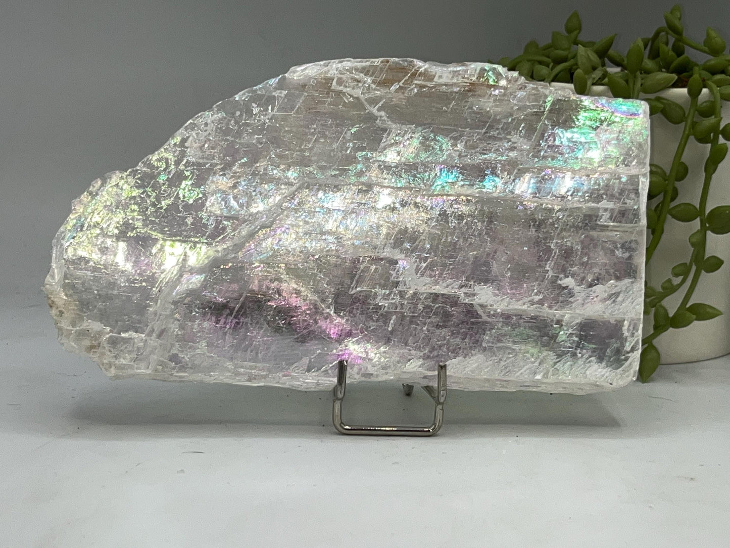 Pure true Angel Aura Selenite Slab (D.3), raw Selenite, Selenite charging plate, Selenite specimen, Crystal Grid