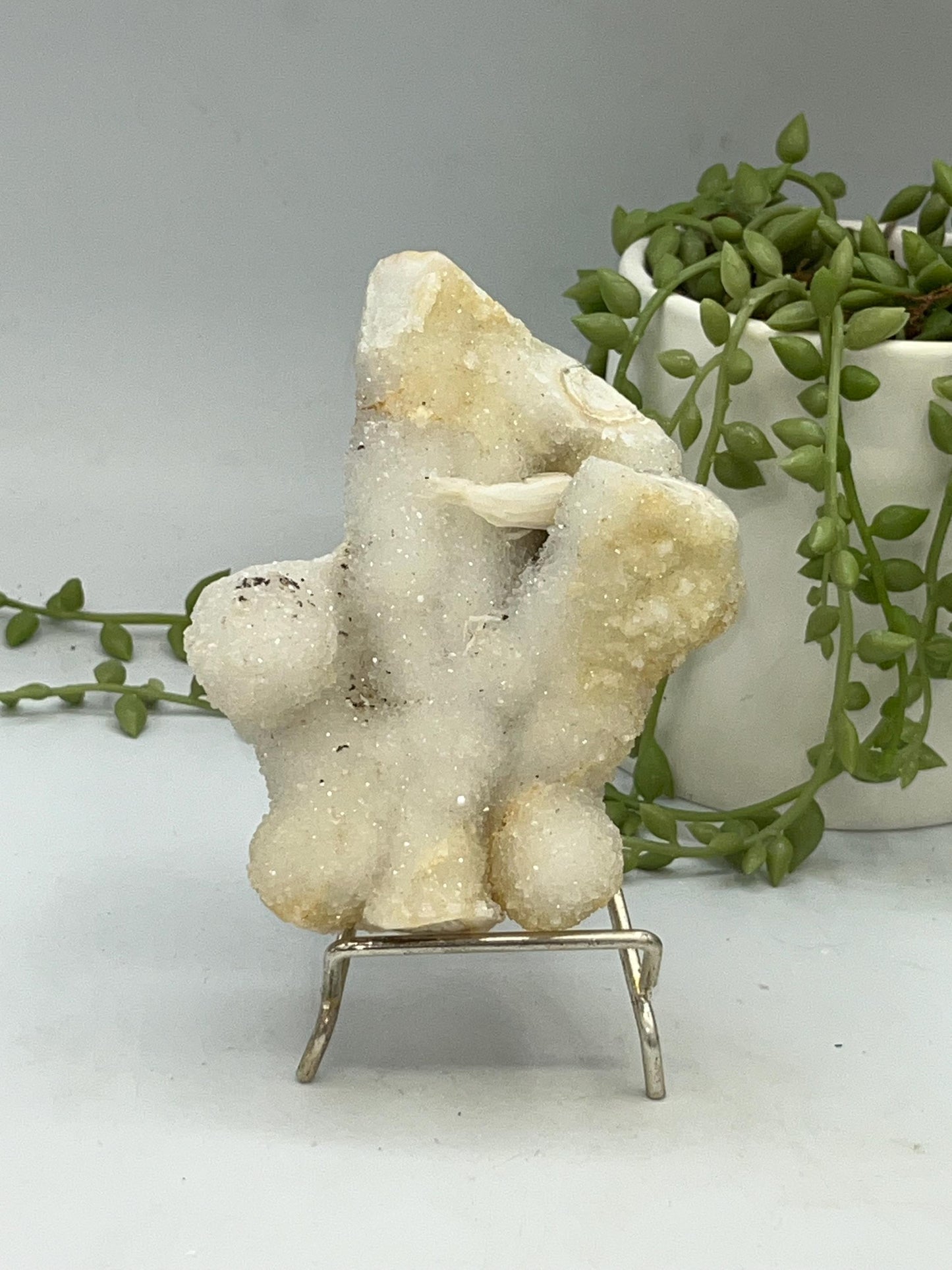 Quartz Stalactite Cluster (A) Druzy Stalactite Cluster from Brazil, Coral Spirit Cactus, Fairy spirit Quartz.