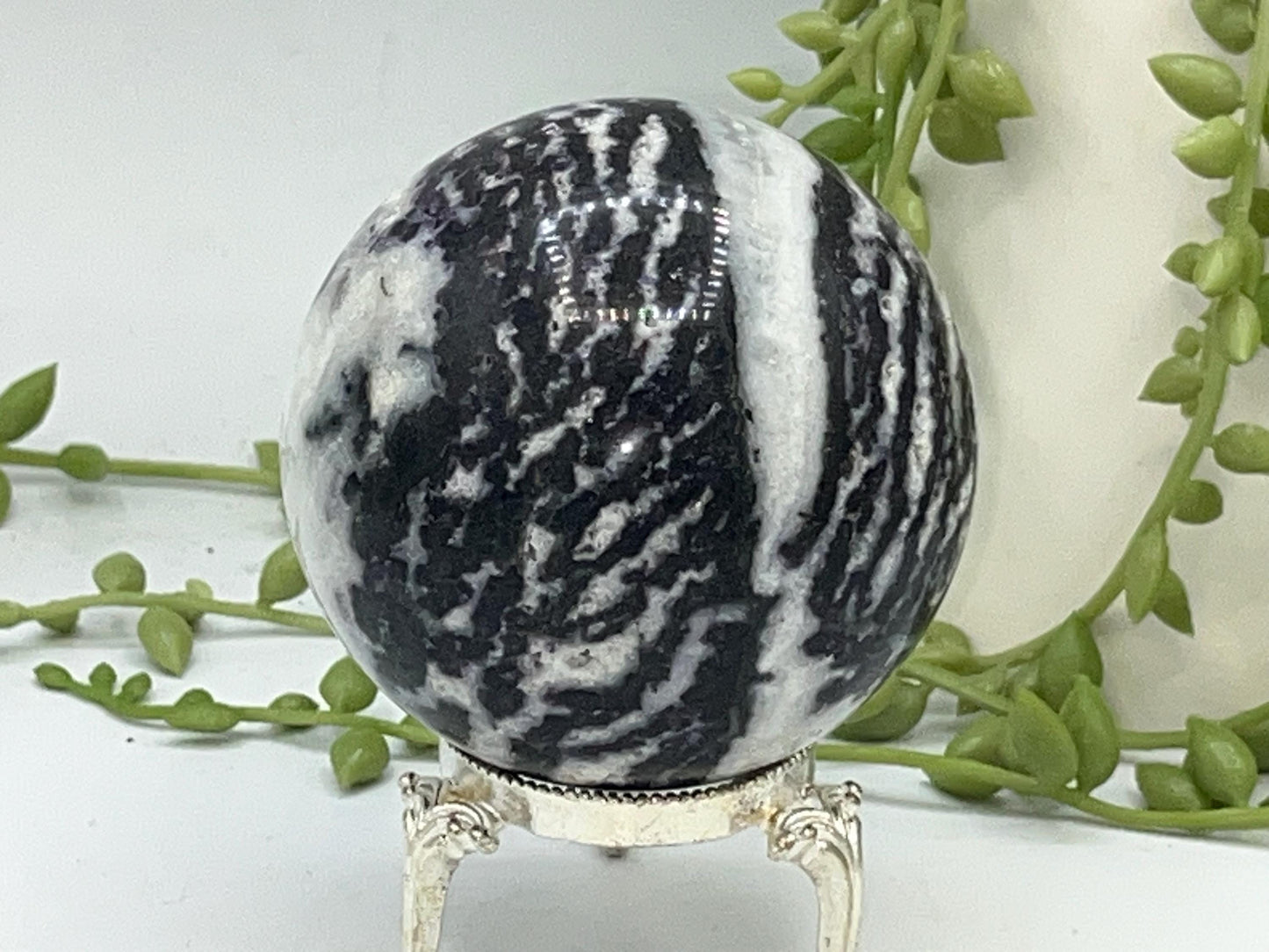Druzy Zebra Fluorite Jasper Sphere (C), Zebra Stone Crystal Sphere 70mm, Natural High Quality Zebra Stone, Zebra Marble Sphere, perfect gift