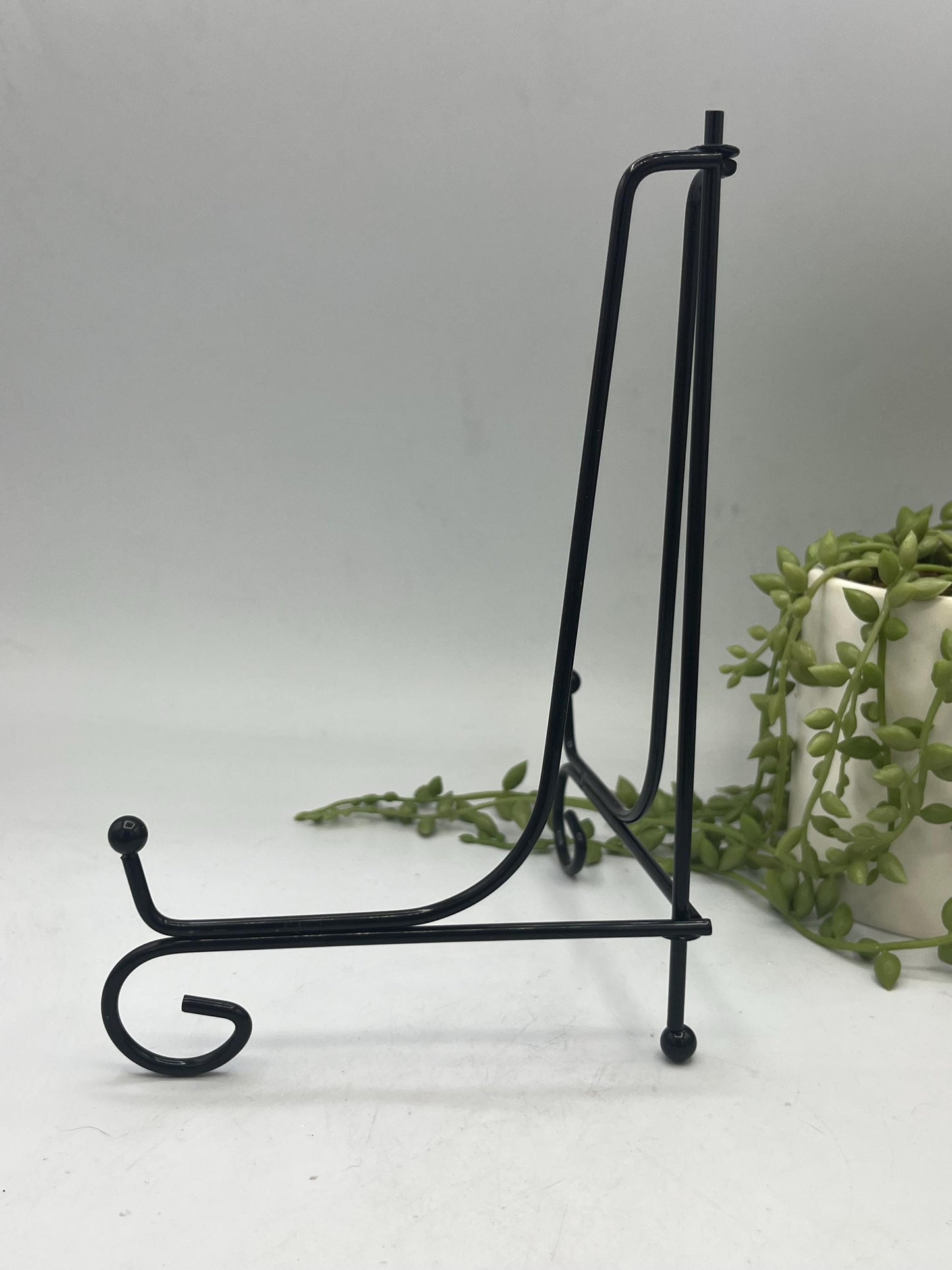 Imperfect** 8 inch Decorative Iron Stand, Black Metal Easel, Crystal slab display holder, gemstone specimen stand, plate stand